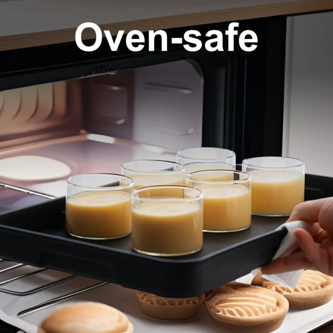 ست 4 تایی کاسه دسر، کاسه های شیشه ای پودینگ، ظروف پخت دسر، ظروف پخت پودینگ کاراملی، فنجان های دیپینگ، ظروف پخت بادوام، قابل استفاده در فر، برای کاپ کیک، پودینگ، تنقلات، ماست، پارفه، میوه، موس