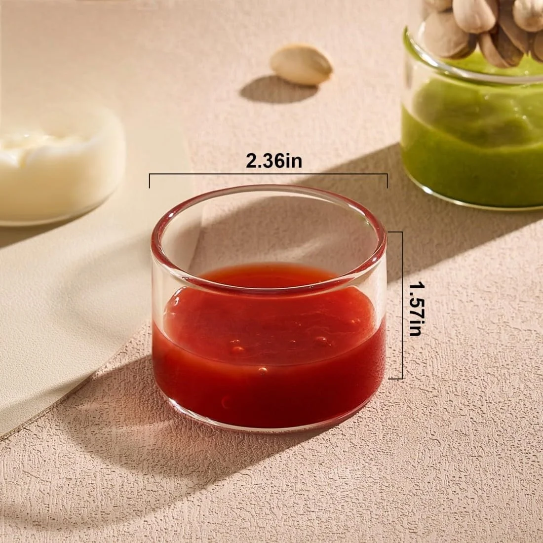 ست 4 تایی کاسه دسر، کاسه های شیشه ای پودینگ، ظروف پخت دسر، ظروف پخت پودینگ کاراملی، فنجان های دیپینگ، ظروف پخت بادوام، قابل استفاده در فر، برای کاپ کیک، پودینگ، تنقلات، ماست، پارفه، میوه، موس