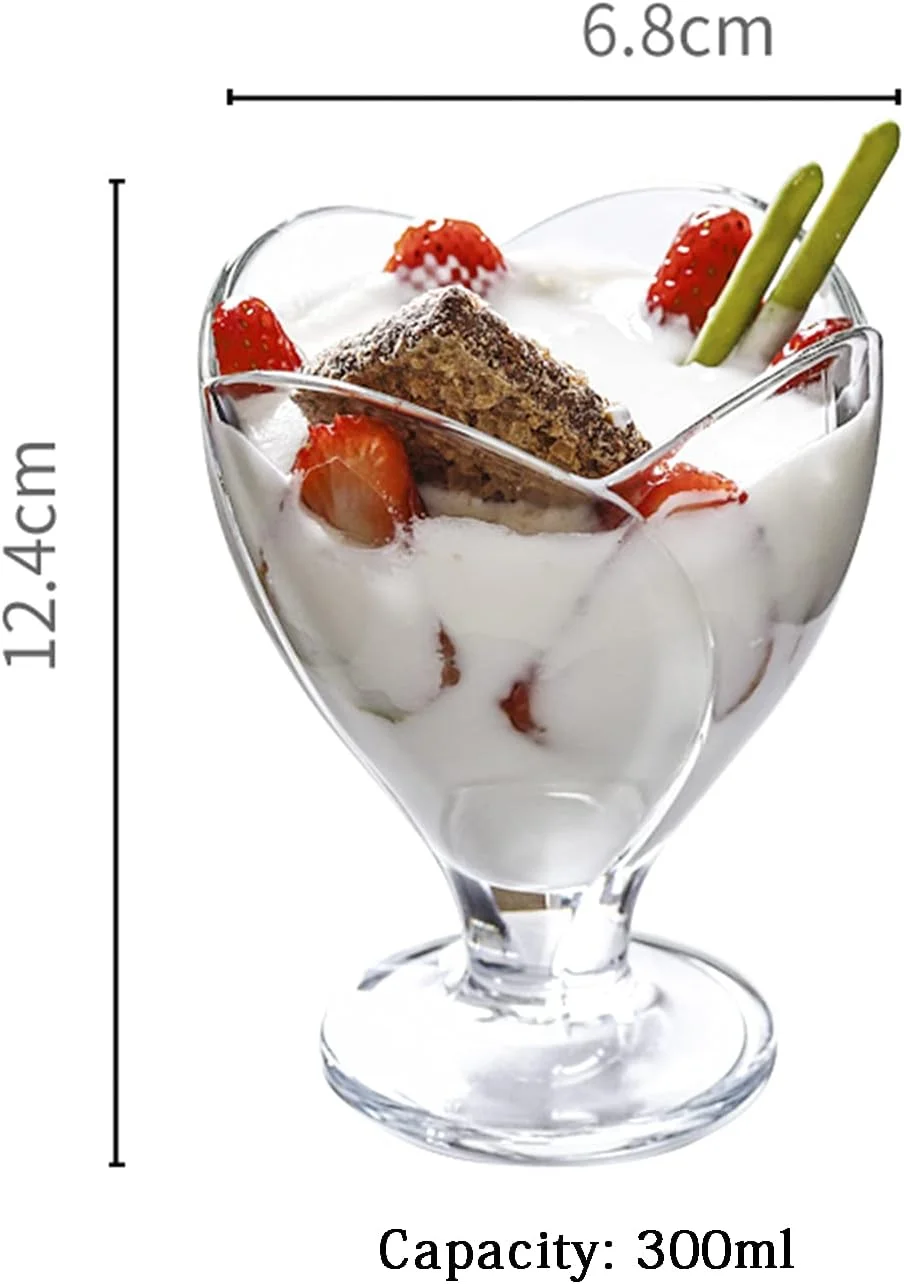 جام دسر شیشه ای، کاسه دسر بستنی خوری، فنجان پیش غذا، کاسه بستنی، فنجان کوکتل، لوازم جشن تولد و عروسی، فنجان بستنی (اندازه: 2 عدد)