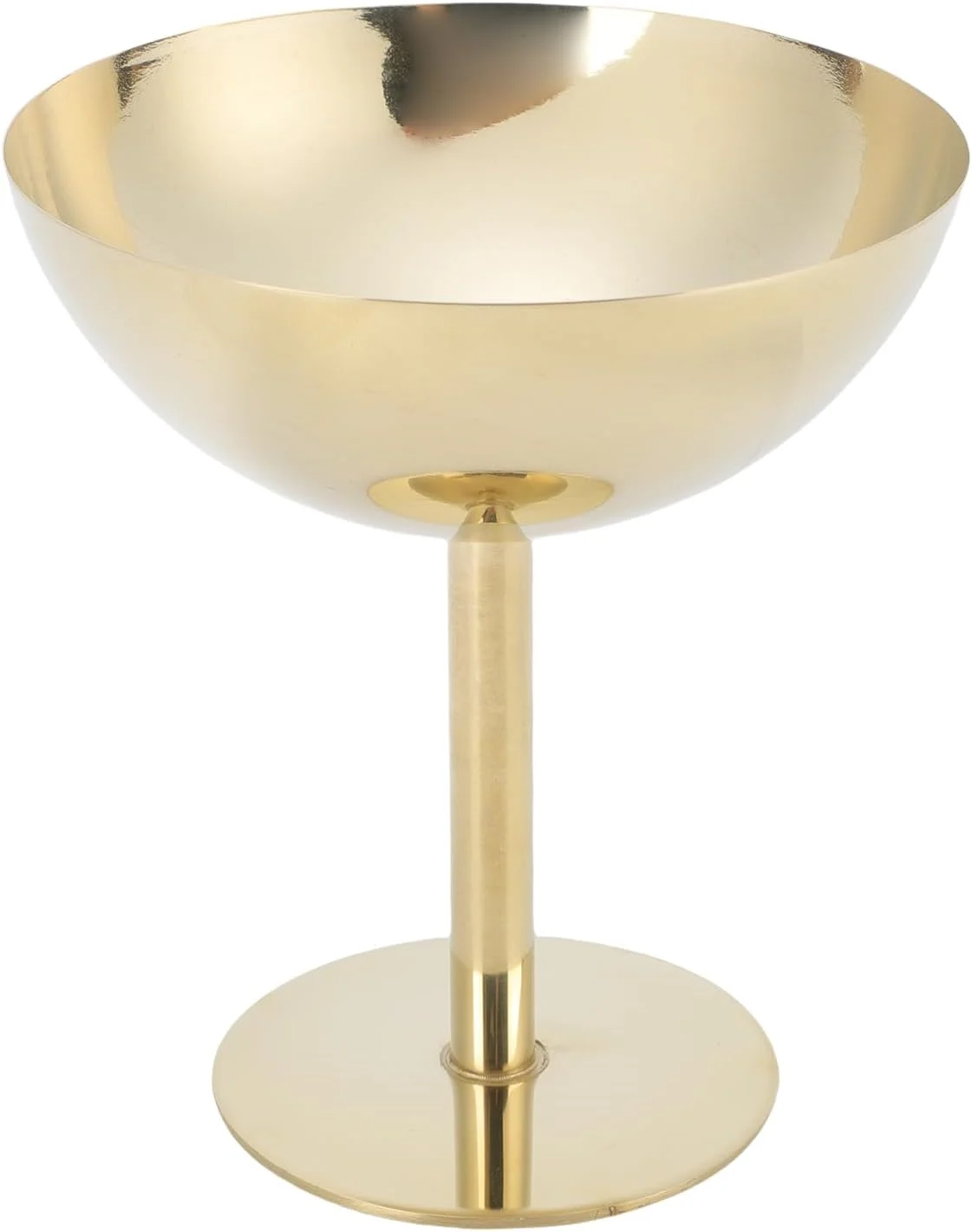 جام بستنی دپیسوتا، کاسه دسر پایه دار استیل، کاسه کوچک و گرد زیبا برای دسر، ماست، سالاد میوه، پودینگ، جشن تولد (طلایی) (بلند)