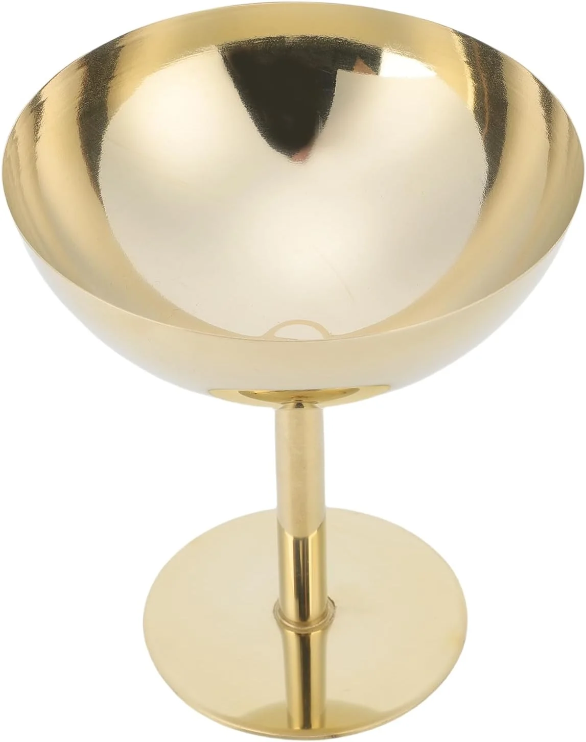 جام بستنی دپیسوتا، کاسه دسر پایه دار استیل، کاسه کوچک و گرد زیبا برای دسر، ماست، سالاد میوه، پودینگ، جشن تولد (طلایی) (بلند)