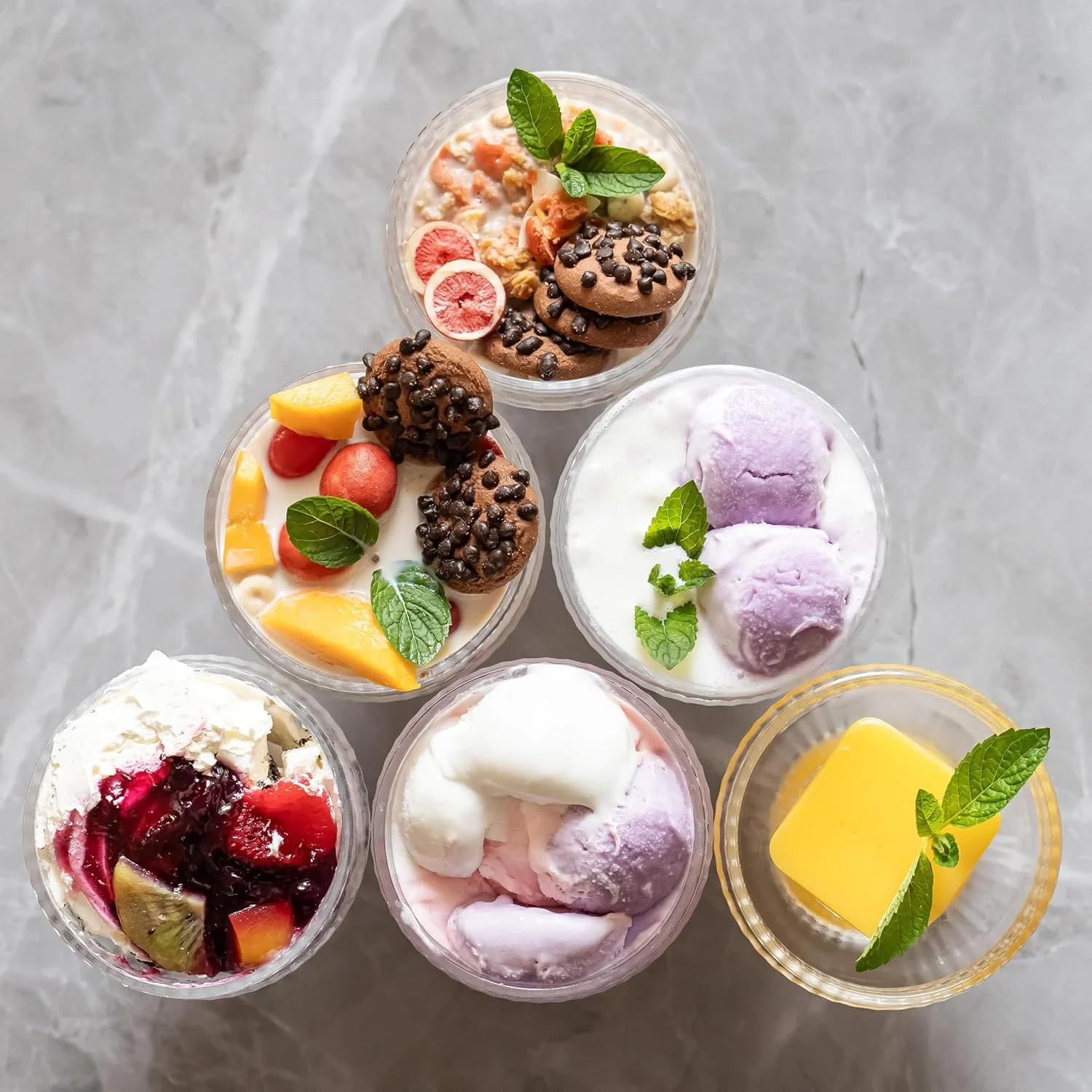 ظروف دسر بستنی سیستون همراه با قاشق، 300 میلی لیتر، جام های کریستالی سرو کوکتل میگو، کاسه میوه شیشه ای برای بستنی، سالاد، تنقلات، میلک شیک، ادویه جات، شربت، ظرف پایه دار ترایفل، لیوان های پارفه