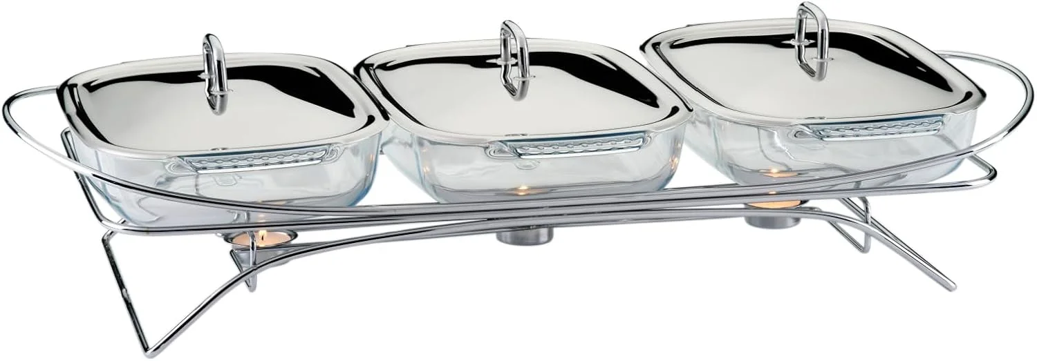 گرم نگهدارنده استیل غذا Cuisine Art Abra - ظرفیت 3 عدد 1.5 لیتری - سهولت گرم کردن جمع و جور سه گانه