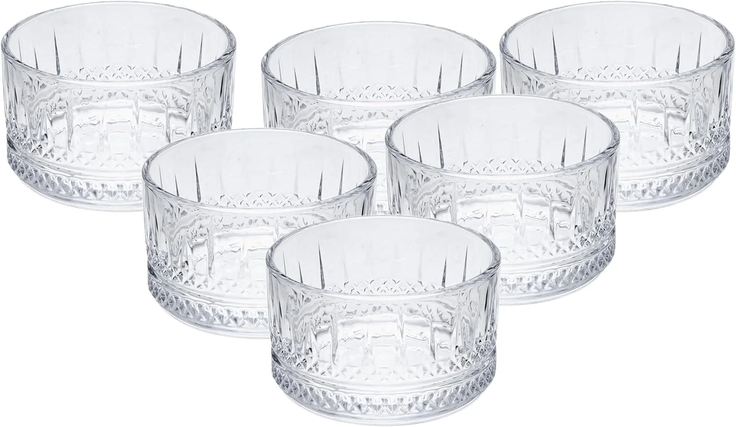 کاسه دسر شیشه ای Cuisine Art، 220 میلی لیتر -J، شفاف، 6 عدد