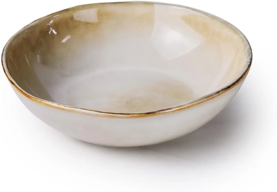 کاسه سنگی 18 سانتی متری Cuisine Art Jamie Collection، قهوه ای || طراحی شیک و بادوام برای سرو یا استفاده روزمره (ست 6 عددی)