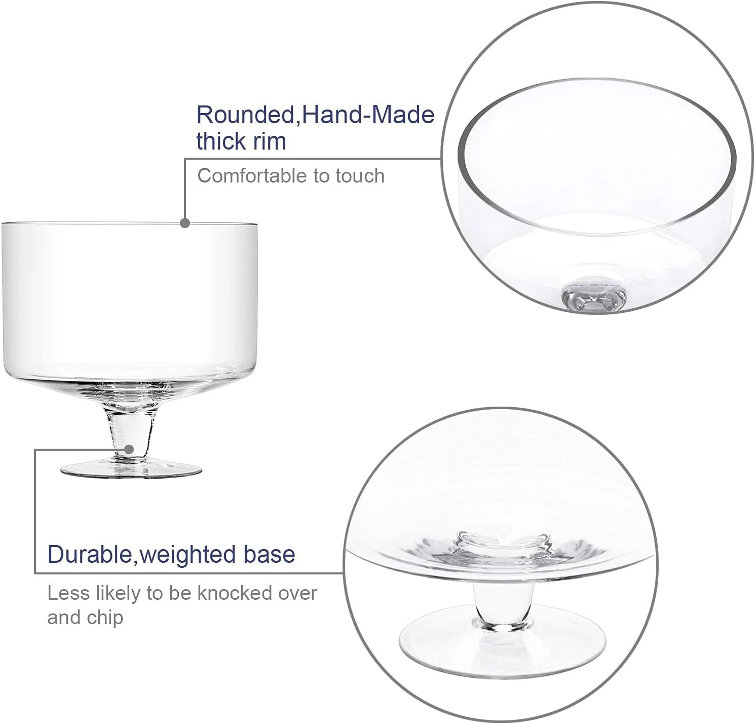 ظرف ترایفل کریستال شفاف CREATIVELAND، مجموعه 1 عددی، 3.3 لیتری، ظرف ترایفل پایه دار، ظرف ترایفل برای دسرهای مجلل مانند سالاد، میوه، بستنی، پارفه، پودینگ، ظرف مهمانی