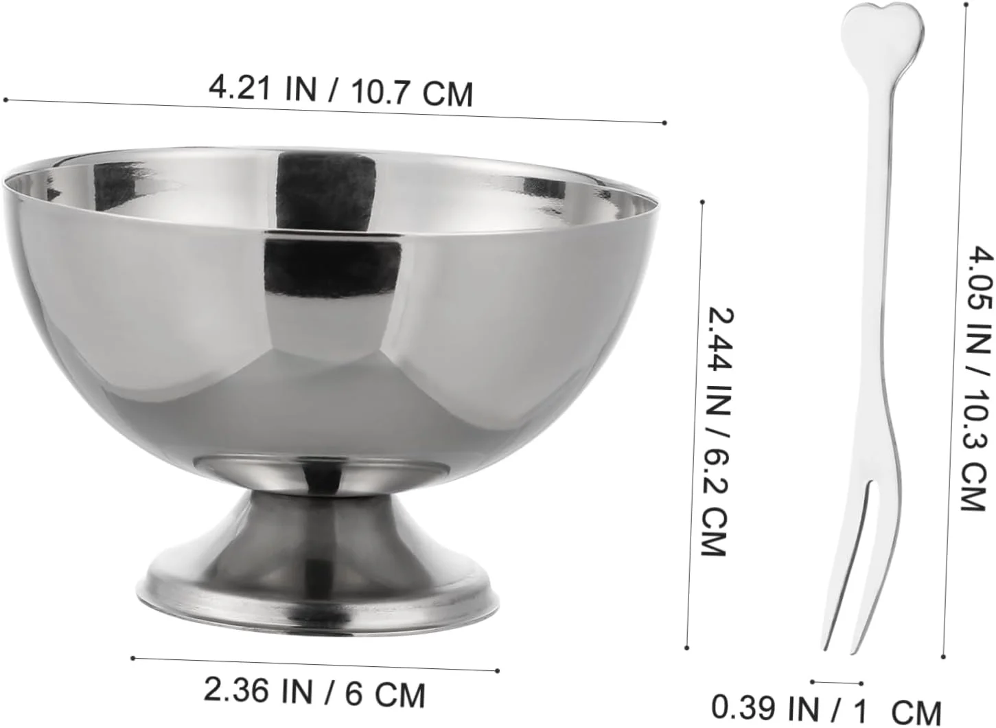 یک عدد کاسه بستنی خوری استیل، کاسه دسر گرد، کاسه دسر مینی، کاسه سالاد مهمانی، کاسه آب نبات، کاسه کوچک بستنی، کاسه آب نبات - نقره ای