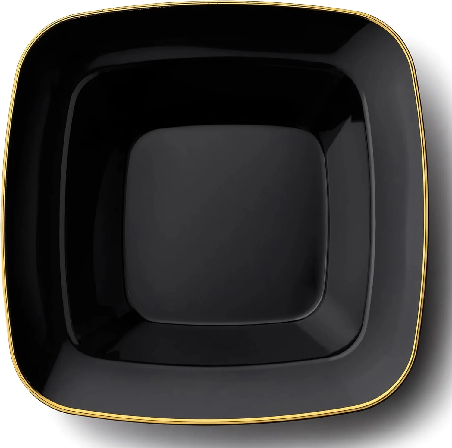 ظروف دسر پلاستیکی مشکی شیک با حاشیه طلایی مجموعه کانتور - 350 میلی لیتر (بسته 10 عددی)، ایده آل برای مهمانی ها، جشن ها و مناسبت های خاص