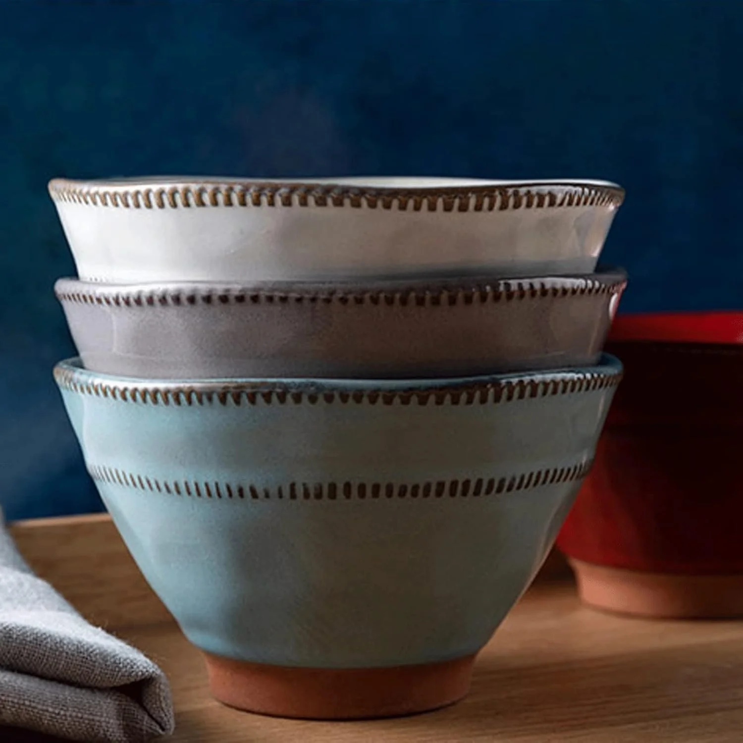 کاسه های سرامیکی COKYIS مناسب برای دسر، غلات، بستنی، سوپ، برنج، تنقلات و پیش غذا (12 * 6.5 سانتی متر) (رنگ: خاکستری)