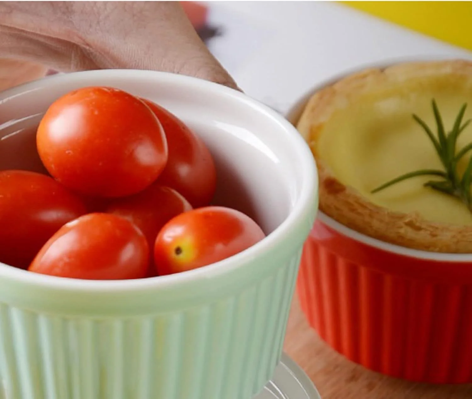 کاسه های آشپزخانه COKYIS، کاسه سرامیکی پخت، کاسه دسر مقاوم در برابر درجه حرارت بالا، کاسه پودینگ، کاسه تخم مرغ بخارپز، کاسه فر خانگی (رنگ: آبی تیره)