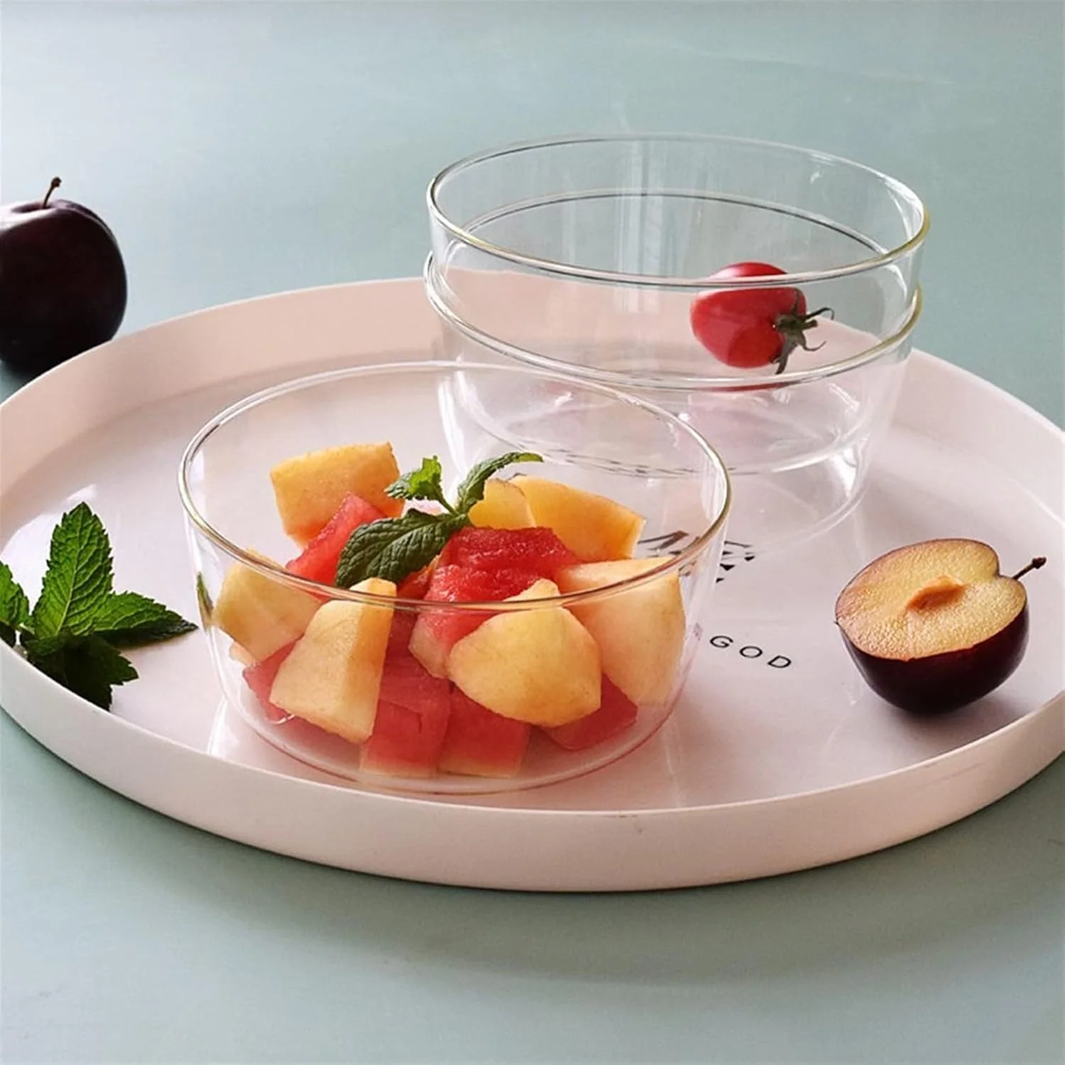 کاسه های آشپزخانه COKYIS یک عدد کاسه دسر شفاف کاسه شیشه ای فر پخت کاسه تخم مرغ بخارپز شفاف کاسه کیک دسر کاربردی لوازم جانبی آشپزخانه