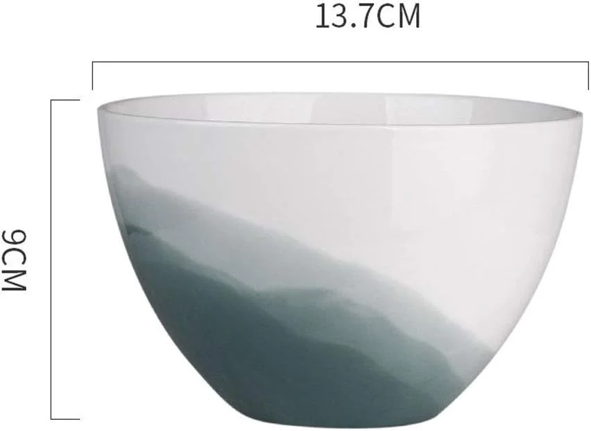 کاسه های آشپزخانه COKYIS، کاسه های سرامیکی به سبک کاسه برنج سرامیکی، سوپ، غلات، کاسه های دسر، کاسه برنج سرامیکی بدون لعاب ضد سوزش، کاسه سوپ ساده خانگی (رنگ: 2)