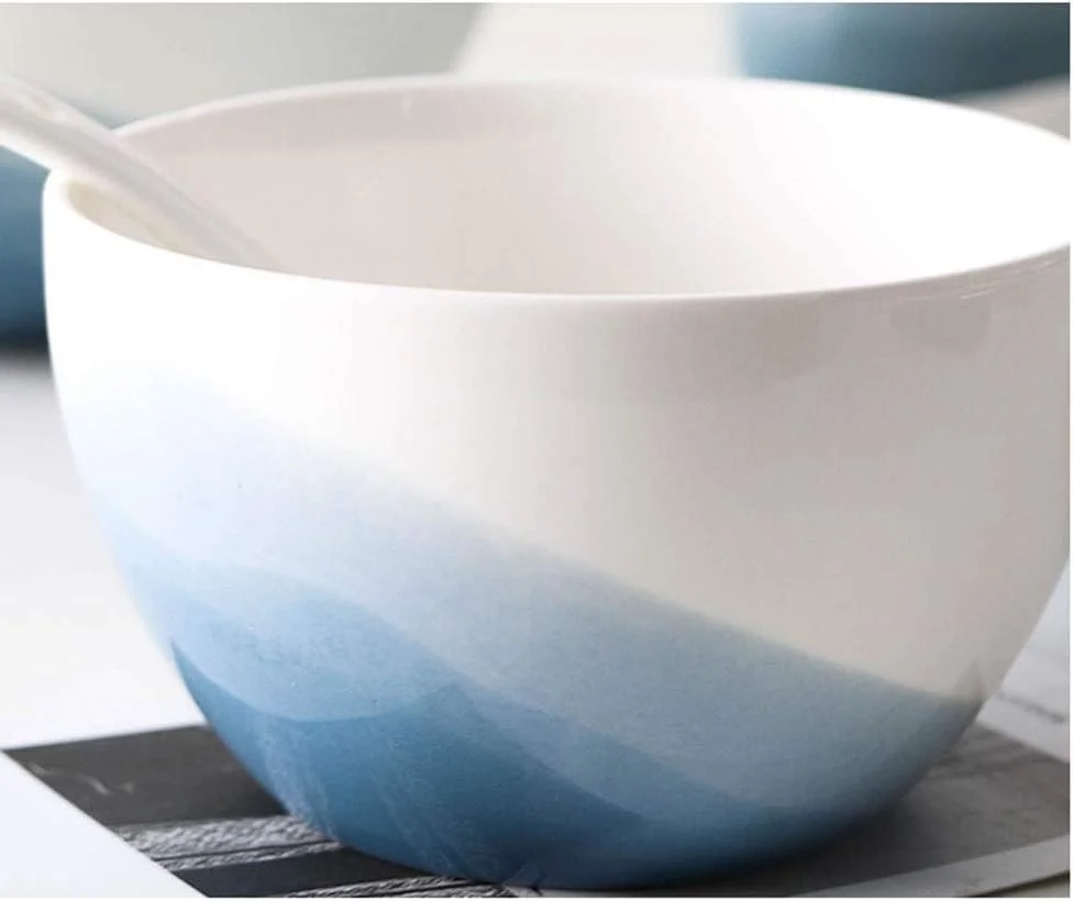 کاسه های آشپزخانه COKYIS، کاسه های سرامیکی به سبک کاسه برنج سرامیکی، سوپ، غلات، کاسه های دسر، کاسه برنج سرامیکی بدون لعاب ضد سوزش، کاسه سوپ ساده خانگی (رنگ: 2)