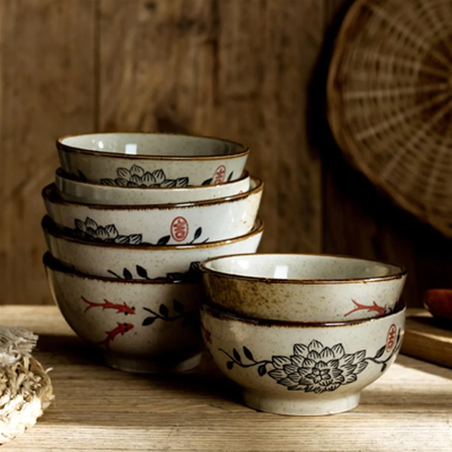 کاسه های آشپزخانه COKYIS، کاسه فرنی سرامیکی رترو، کاسه خلاقانه، کاسه دسر، کاسه کوچک، کاسه صبحانه، کاسه میوه، کاسه برنج مناسب منزل