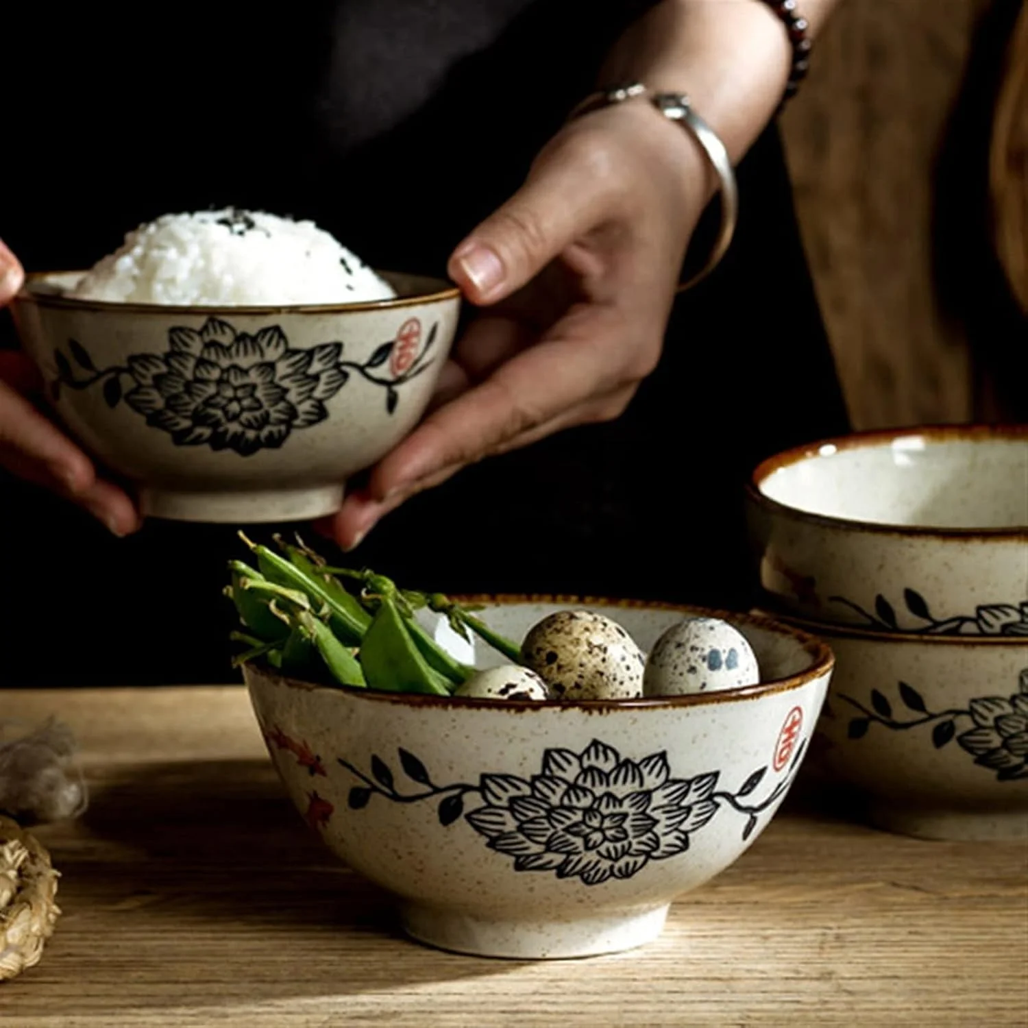 کاسه های آشپزخانه COKYIS، کاسه فرنی سرامیکی رترو، کاسه خلاقانه، کاسه دسر، کاسه کوچک، کاسه صبحانه، کاسه میوه، کاسه برنج مناسب منزل