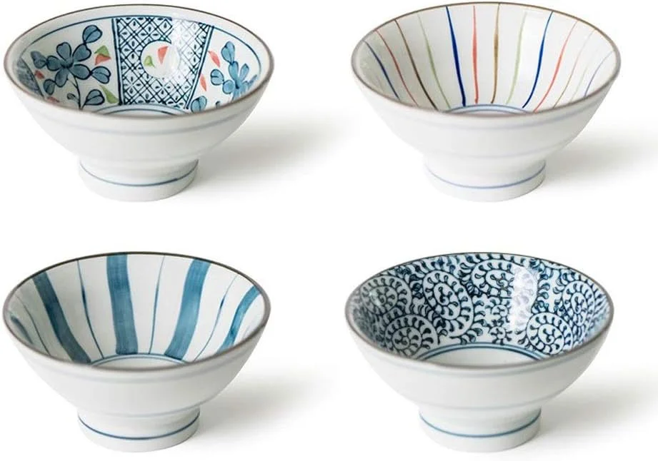 کاسه های آشپزخانه COKYIS کاسه سرامیکی غذاخوری کاسه برنج چینی رنگ آمیزی شده ظروف رومیزی (رنگ: Hortel)