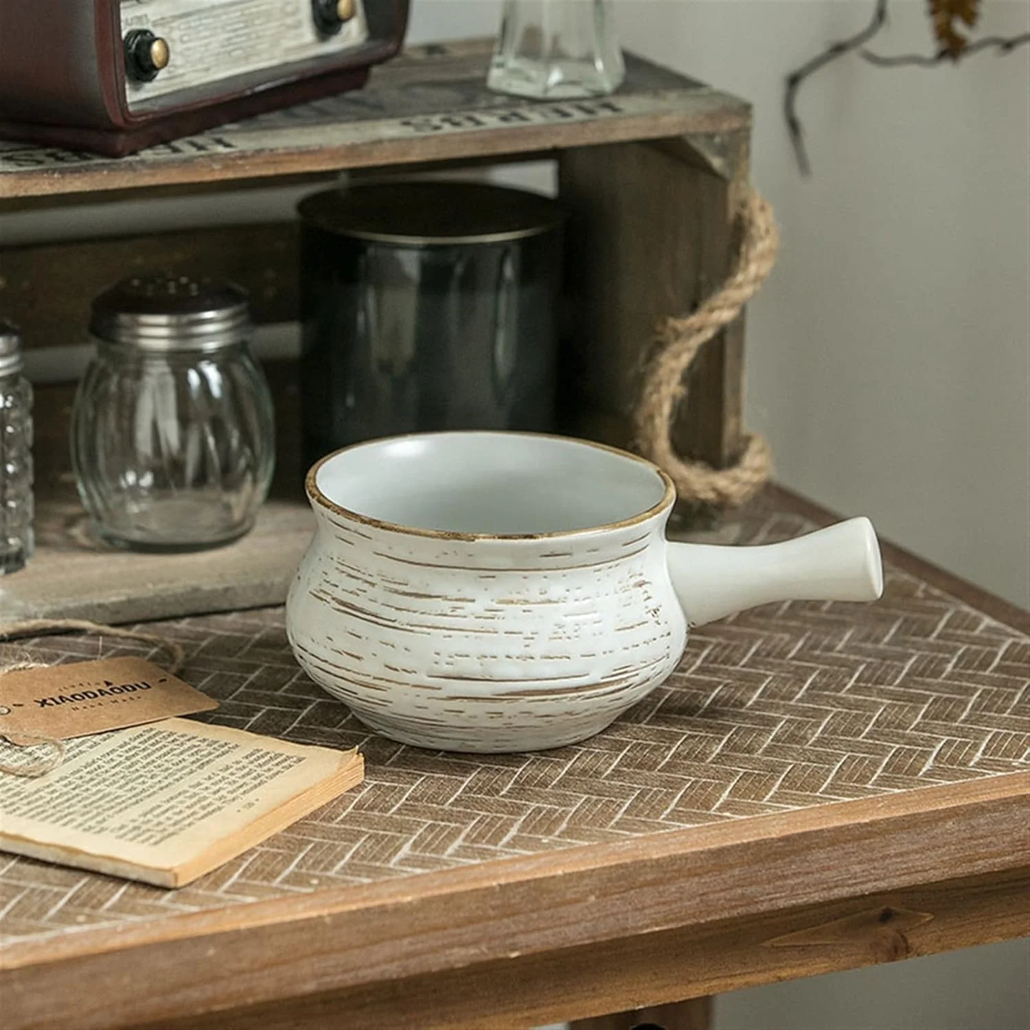 کاسه های آشپزخانه COKYIS، کاسه دسته دار فانتزی، کاسه صبحانه، کاسه فرنی، کاسه دسر شنی با دسته