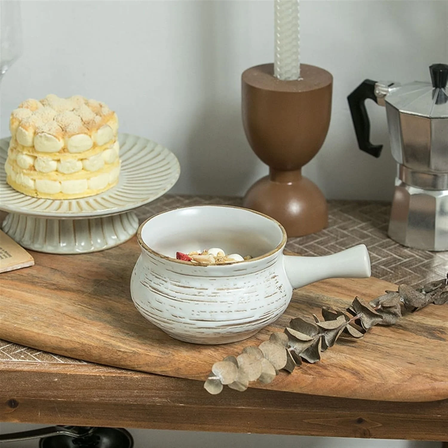 کاسه های آشپزخانه COKYIS، کاسه دسته دار فانتزی، کاسه صبحانه، کاسه فرنی، کاسه دسر شنی با دسته