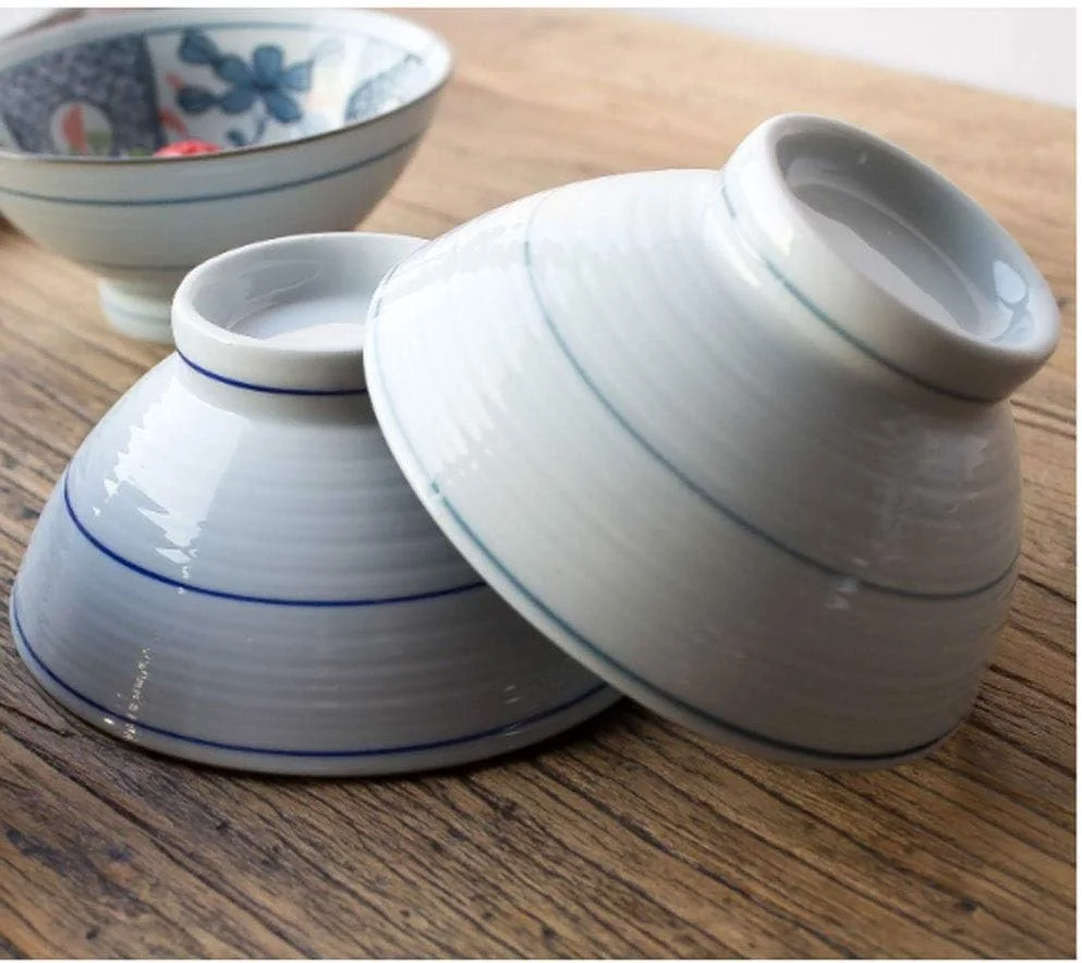 کاسه های آشپزخانه COKYIS کاسه سرامیکی غذاخوری کاسه برنج چینی با رنگ آمیزی کاسه دسر ظروف غذاخوری (رنگ: Hortel)