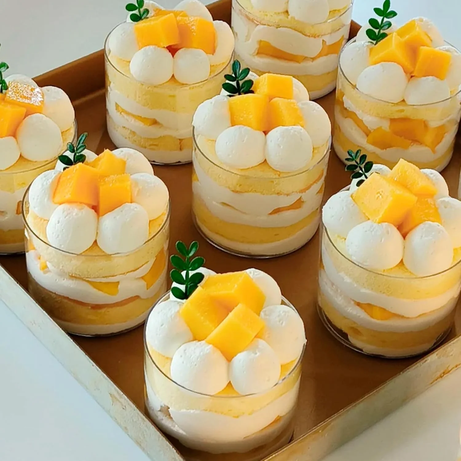 سینی دسر مینیاتوری 25 عددی Cisolen، ظرف دسر پلاستیکی 210 میلی لیتری/7 اونسی با قاشق، کاسه دسر شفاف، ظرف مربعی چیزکیک برای دسرهای خانگی، پودینگ، موس، مهمانی بستنی (گرد)