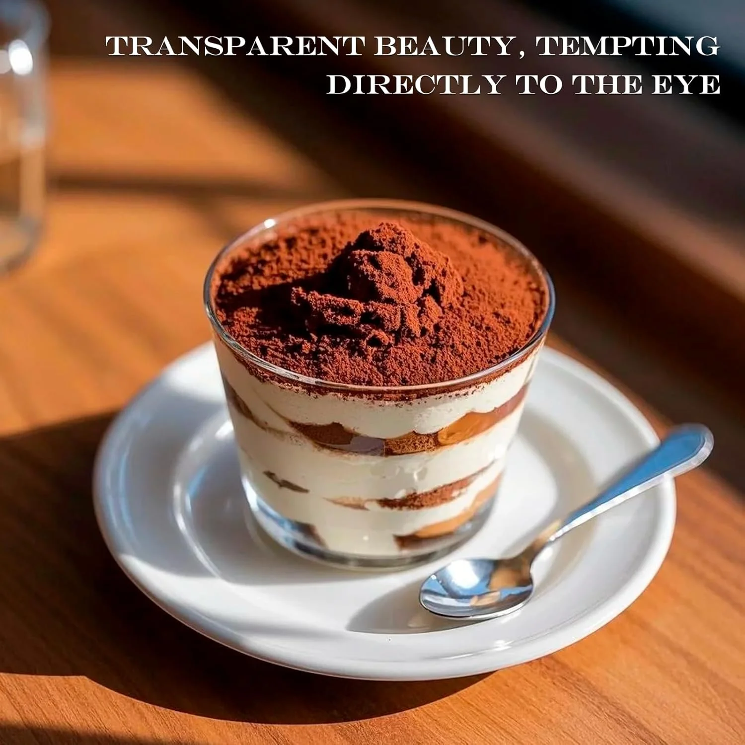 سینی دسر مینیاتوری 25 عددی Cisolen، ظرف دسر پلاستیکی 210 میلی لیتری/7 اونسی با قاشق، کاسه دسر شفاف، ظرف مربعی چیزکیک برای دسرهای خانگی، پودینگ، موس، مهمانی بستنی (گرد)