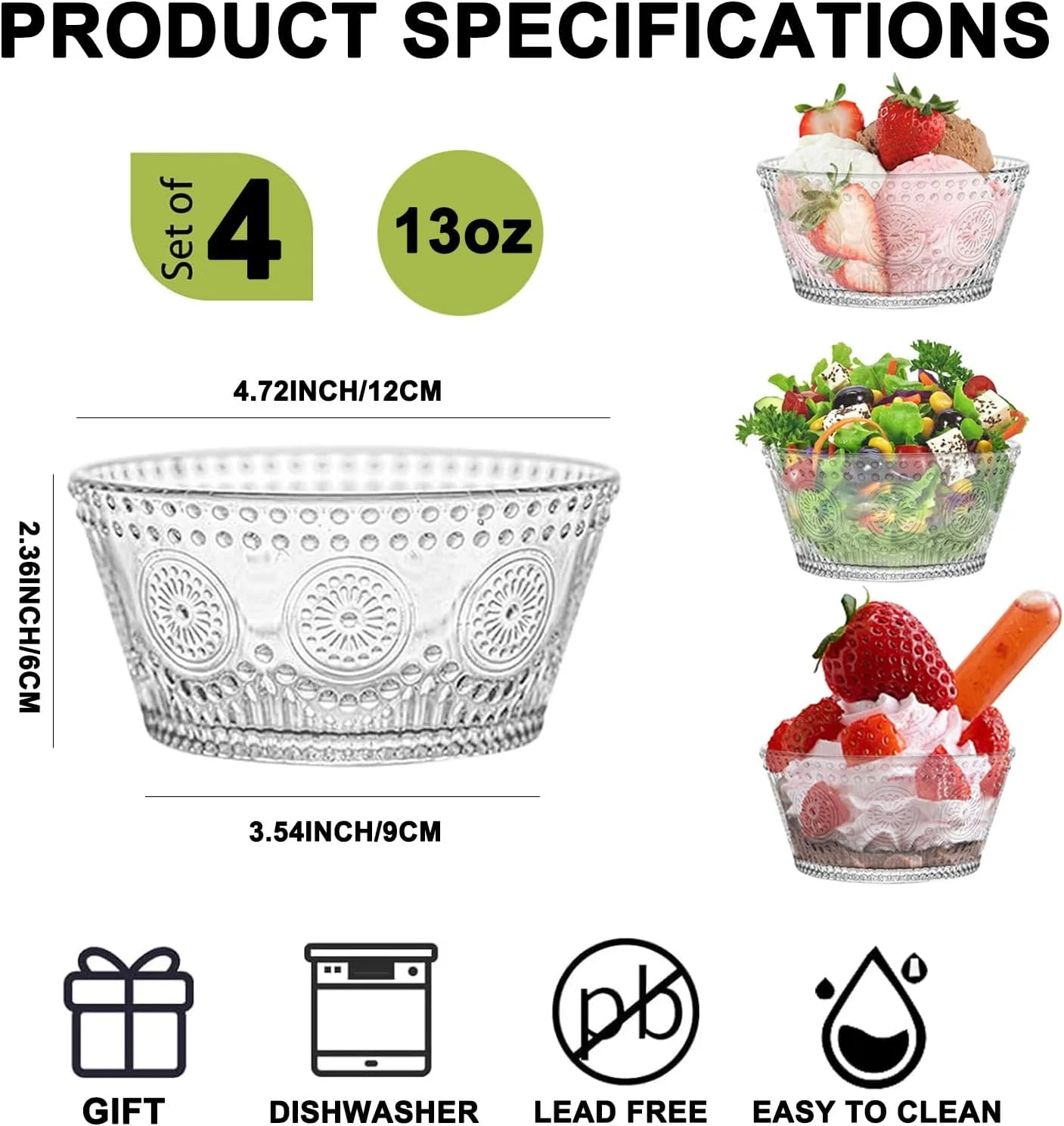 پیاله دسر شیشه ای وینتیج CHPINDAM، پیاله بستنی، ست 4 عددی پیاله شیشه ای 384 میلی لیتری برای پیاله های کوچک، بستنی، ساندا، جو دوسر، سالاد میوه کوچک و غیره (4 عدد) پیاله دسر شیشه ای وینتیج CHPINDAM، پیاله بستنی، ست 4 عددی پیاله شیشه ای 384 میلی لیتری برای پیاله های کوچک، بستنی، ساندا، جو دوسر، سالاد میوه کوچک و غیره (4 عدد)