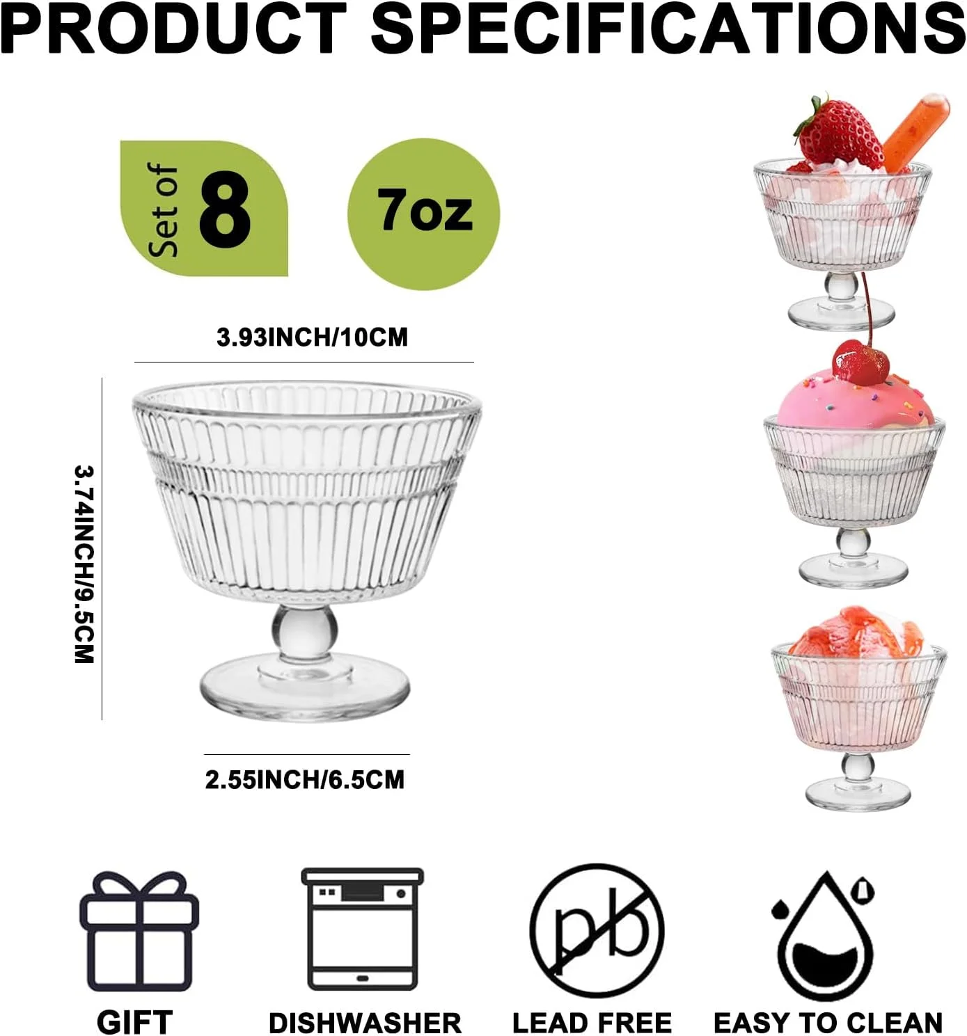 کاسه های دسر شیشه ای قدیمی CHPINDAM، ست 8 تایی فنجان دسر، فنجان های بستنی خوری 266 میلی لیتری برای بستنی، میوه، پودینگ، تنقلات کوچک، ماست و پیش غذا (8 عدد) کاسه های دسر شیشه ای قدیمی CHPINDAM، ست 8 تایی فنجان دسر، فنجان های بستنی خوری 266 میلی لیتری برای بستنی، میوه، پودینگ، تنقلات کوچک، ماست و پیش غذا (8 عدد)