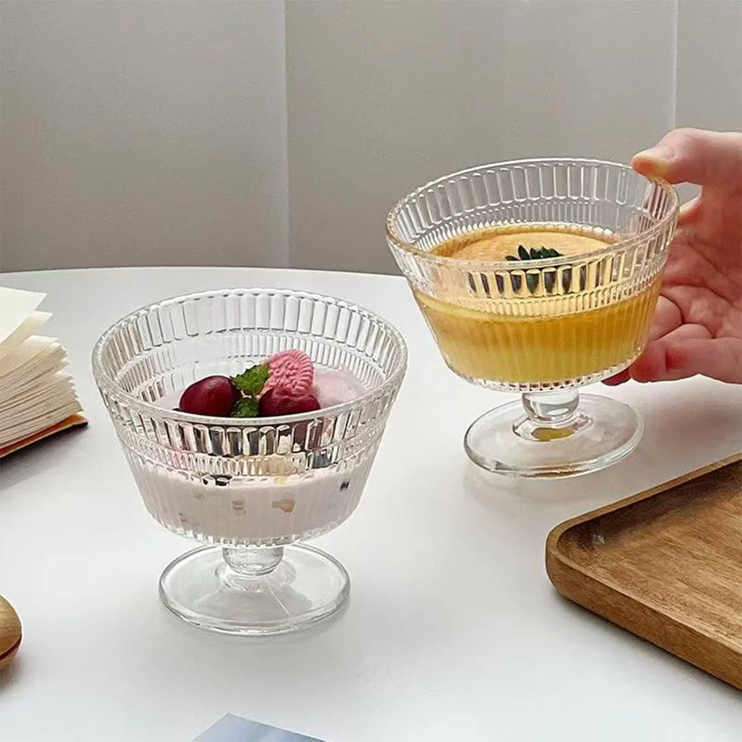 کاسه های دسر شیشه ای قدیمی CHPINDAM، ست 8 تایی فنجان دسر، فنجان های بستنی خوری 266 میلی لیتری برای بستنی، میوه، پودینگ، تنقلات کوچک، ماست و پیش غذا (8 عدد) کاسه های دسر شیشه ای قدیمی CHPINDAM، ست 8 تایی فنجان دسر، فنجان های بستنی خوری 266 میلی لیتری برای بستنی، میوه، پودینگ، تنقلات کوچک، ماست و پیش غذا (8 عدد)
