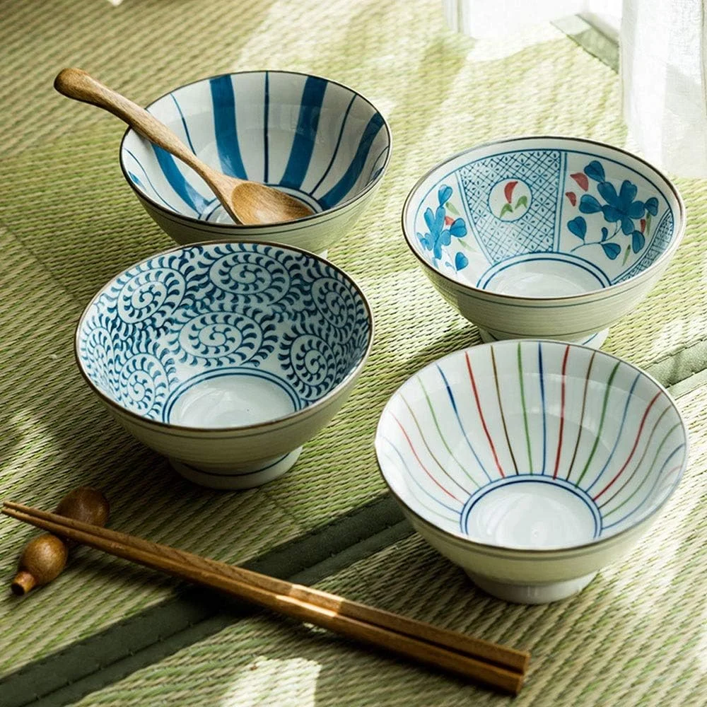 کاسه های آشپزخانه COKYIS کاسه شام سرامیکی رنگ آمیزی фарфоров کاسه برنج ظروف دسر (رنگ: Hortel)