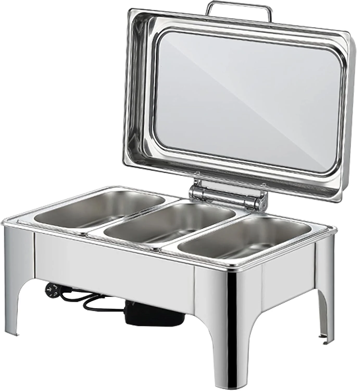 گرم نگهدارنده غذا، سینی گرم برقی استیل برای بوفه، گرمکن غذا برای گرم نگه داشتن غذا، گرمایش الکتریکی + گرمایش الکلی