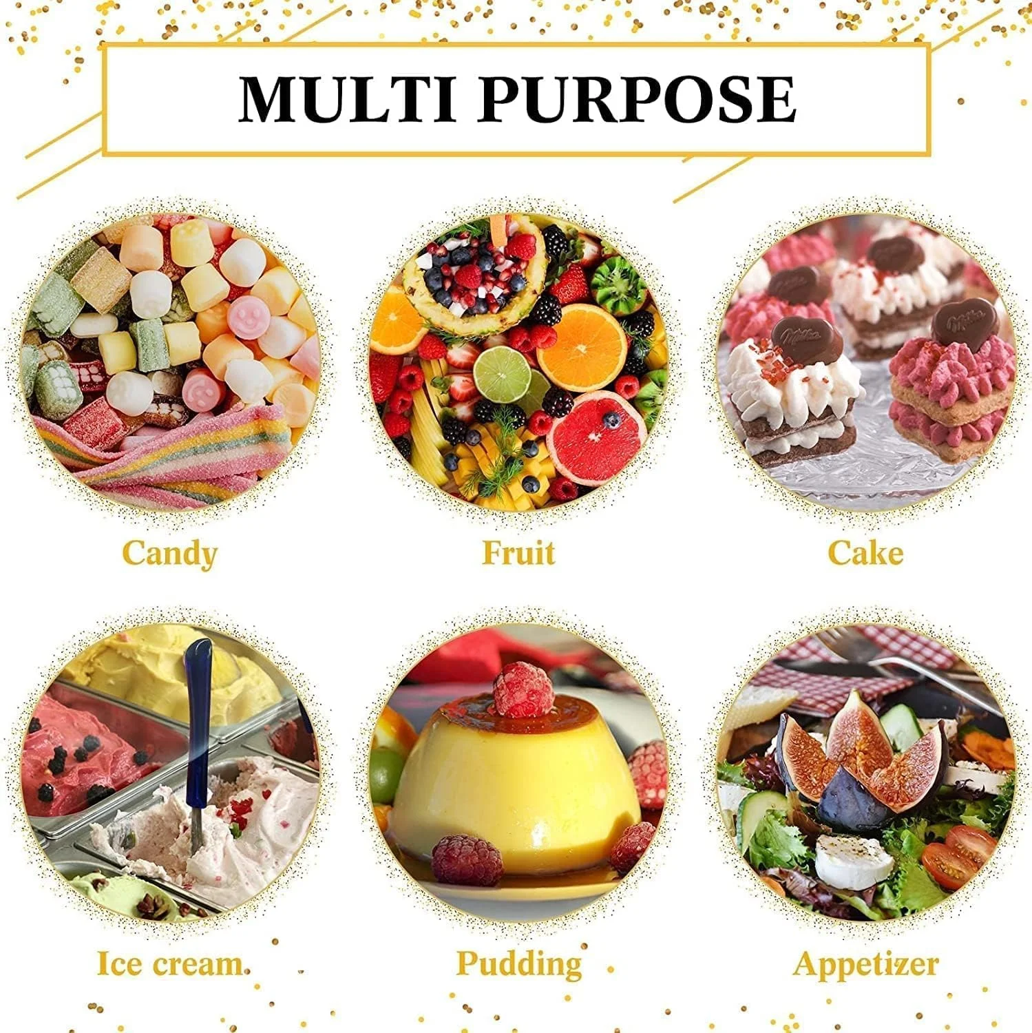 ChicAbode Mini Glitter Dessert Cups, Disposable Square Plastic Cake Cups with Spoons Set Gold Glitter, Premium Quality, Great for Tasting Party Desserts Appetizers (50 Dessert Cups + 50 Spoons) ChicAbode Mini Glitter Dessert Cups, Disposable Square Plastic Cake Cups with Spoons Set Gold Glitter, Premium Quality, Great for Tasting Party Desserts Appetizers (50 Dessert Cups + 50 Spoons)