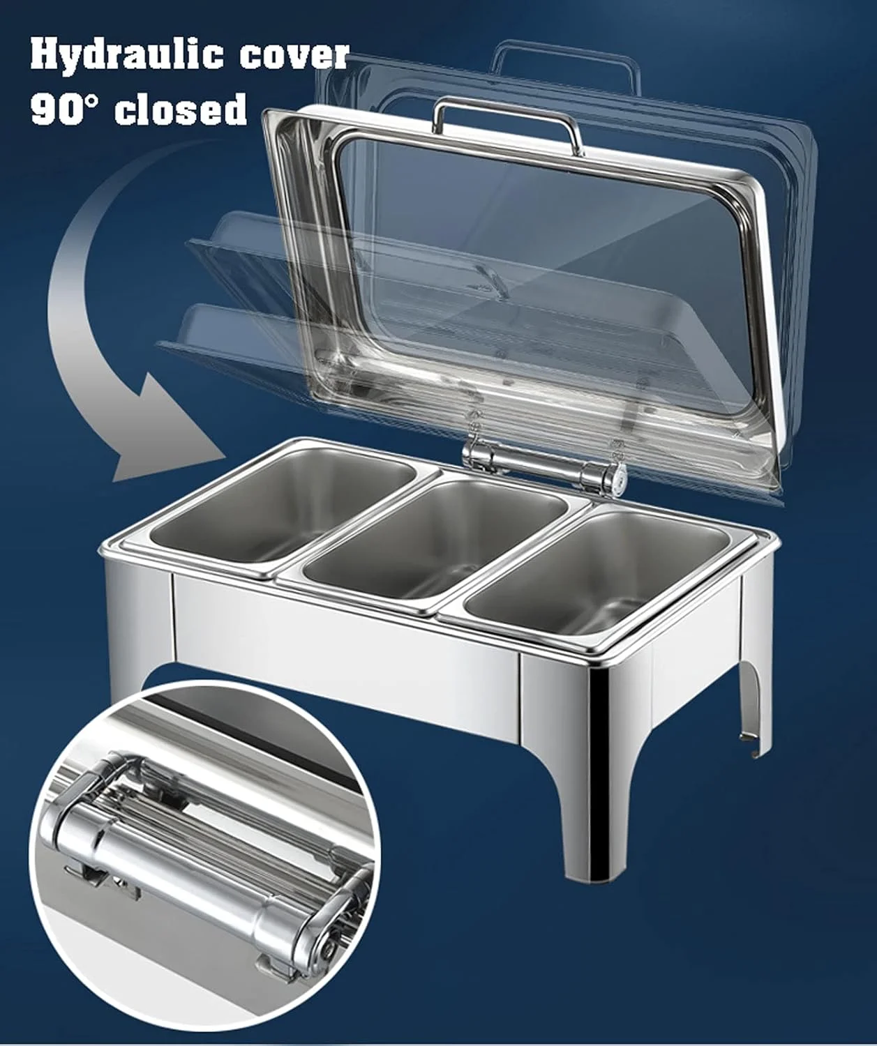 گرم نگهدارنده غذا، سینی گرم برقی استیل برای بوفه، گرمکن غذا برای گرم نگه داشتن غذا، گرمایش الکتریکی + گرمایش الکلی