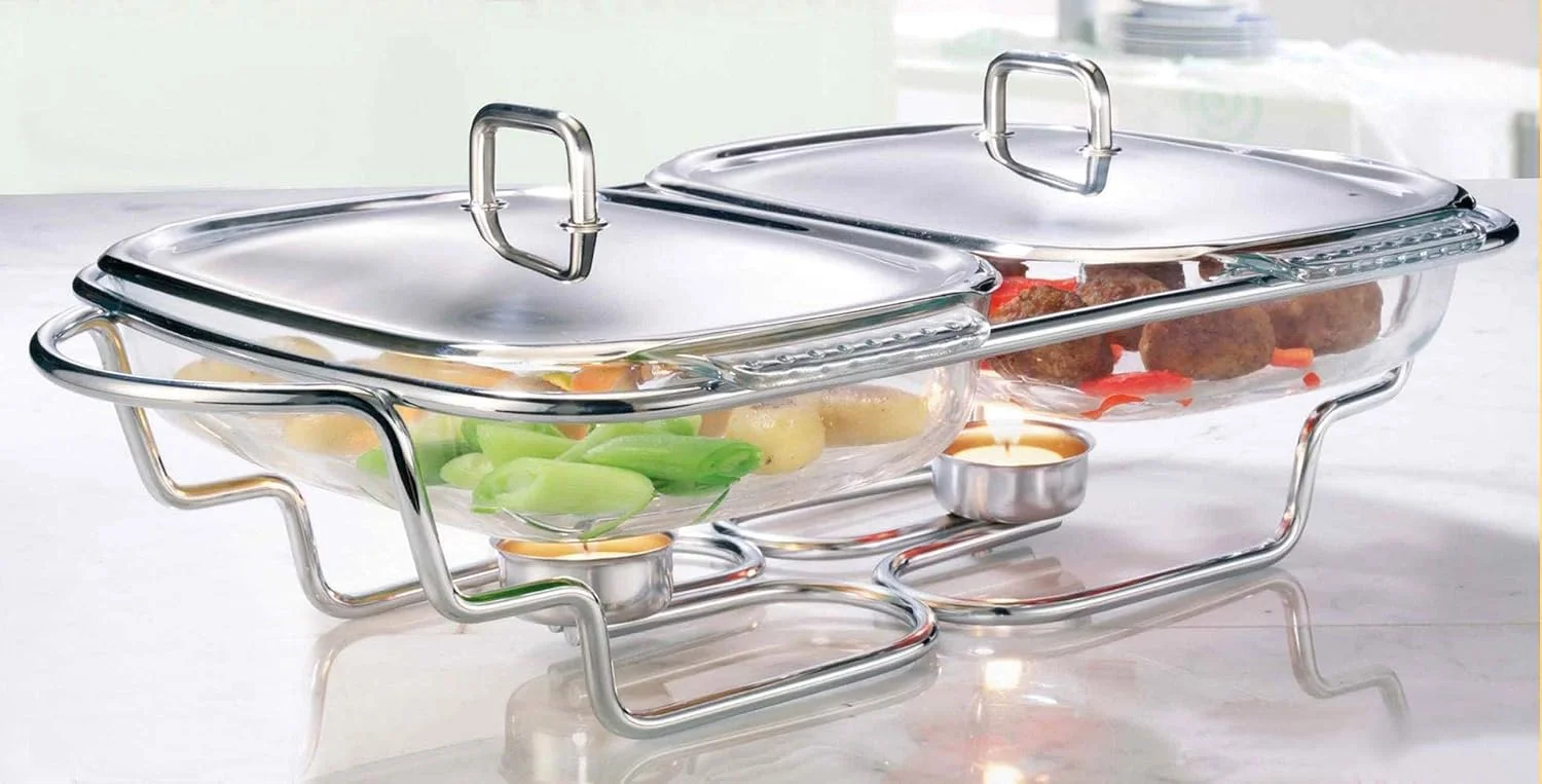 Chef Inox Food Warmer, Silver/Clearglass