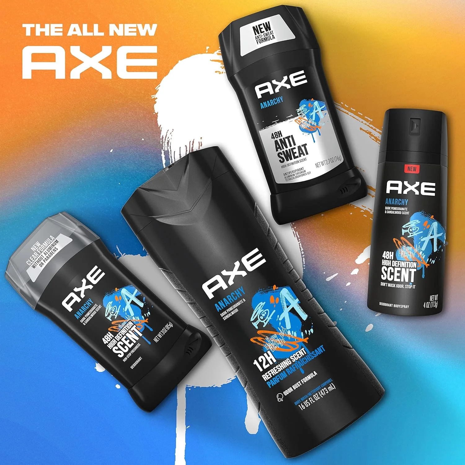 استیک ضد تعریق مردانه AXE، محافظت 48 ساعته در برابر عرق و بو برای طراوت ماندگار، دئودورانت مردانه انار سیاه و چوب صندل آنارکی 76 گرم، بسته 4 عددی استیک ضد تعریق مردانه AXE، محافظت 48 ساعته در برابر عرق و بو برای طراوت ماندگار، دئودورانت مردانه انار سیاه و چوب صندل آنارکی 76 گرم، بسته 4 عددی