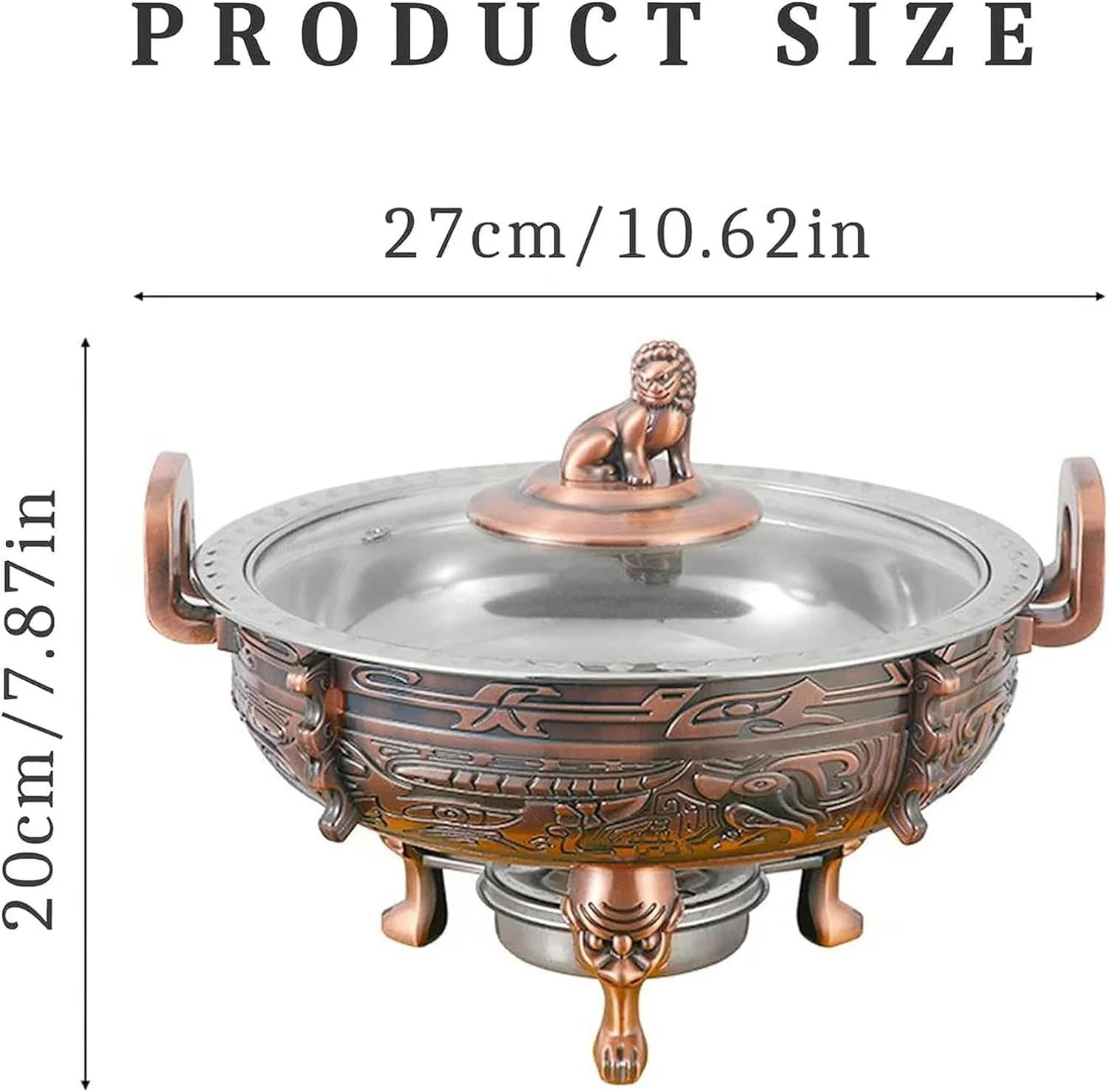 Pack Chafing Dishes & Food Warmers, Round Catering Buffet Server Set with Food Pan and Fuel Holders, for Kitchen Party Dining Buffet,1pack