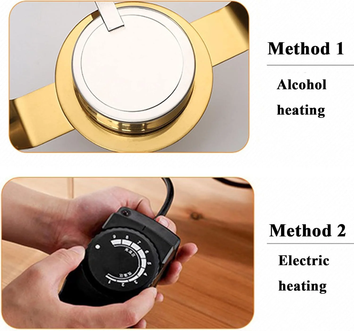 گرمکن غذا و ظروف گرم کننده برقی 6 لیتری طلایی برای بوفه با درب قابل مشاهده، گرمکن غذای گرد بوفه - ظرف استیل، رنگ