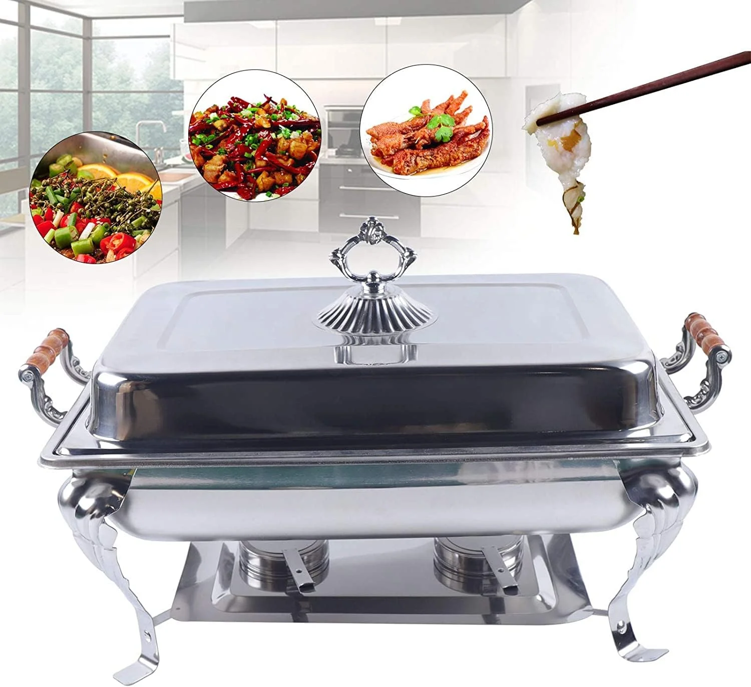 گرمکن غذا استیل ۸ کوارت مناسب بوفه، عروسی، مهمانی و رویدادها گرمکن غذا استیل ۸ کوارت مناسب بوفه، عروسی، مهمانی و رویدادها