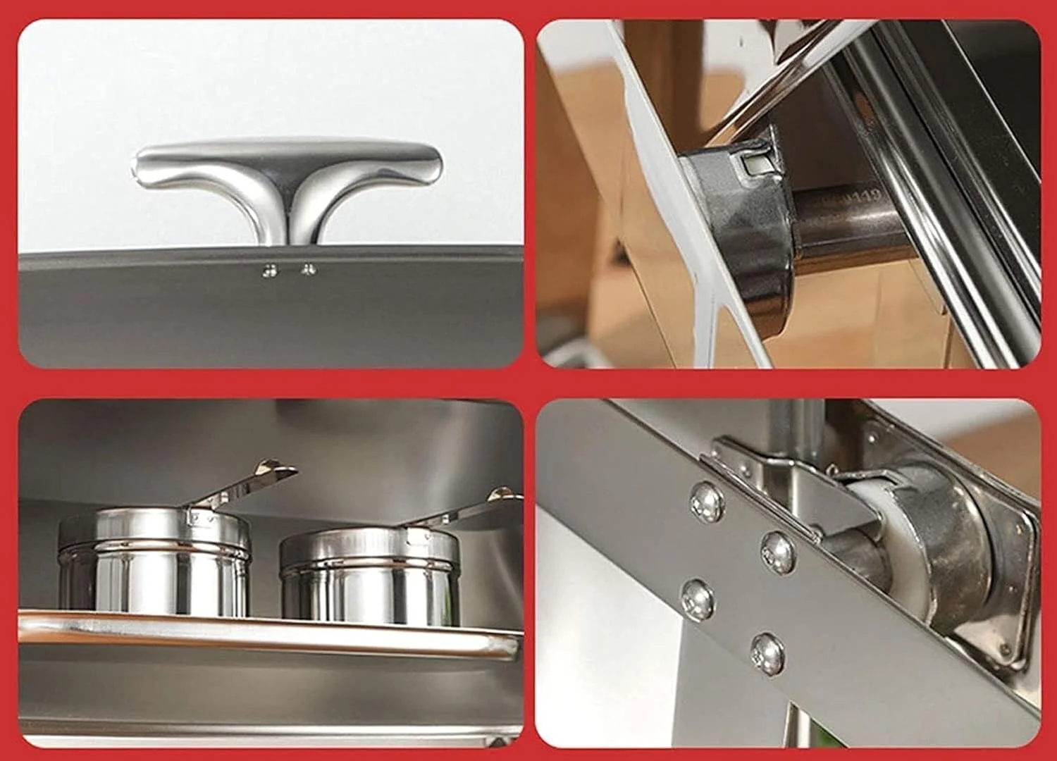 گرمکن غذا، ظرف گرمکن استیل ضد زنگ با درب برای مهمانی ها، گرمکن غذای تجاری 9 لیتری برای بوفه، با 3 نوع سینی گرم کننده، B گرمکن غذا، ظرف گرمکن استیل ضد زنگ با درب برای مهمانی ها، گرمکن غذای تجاری 9 لیتری برای بوفه، با 3 نوع سینی گرم کننده، B