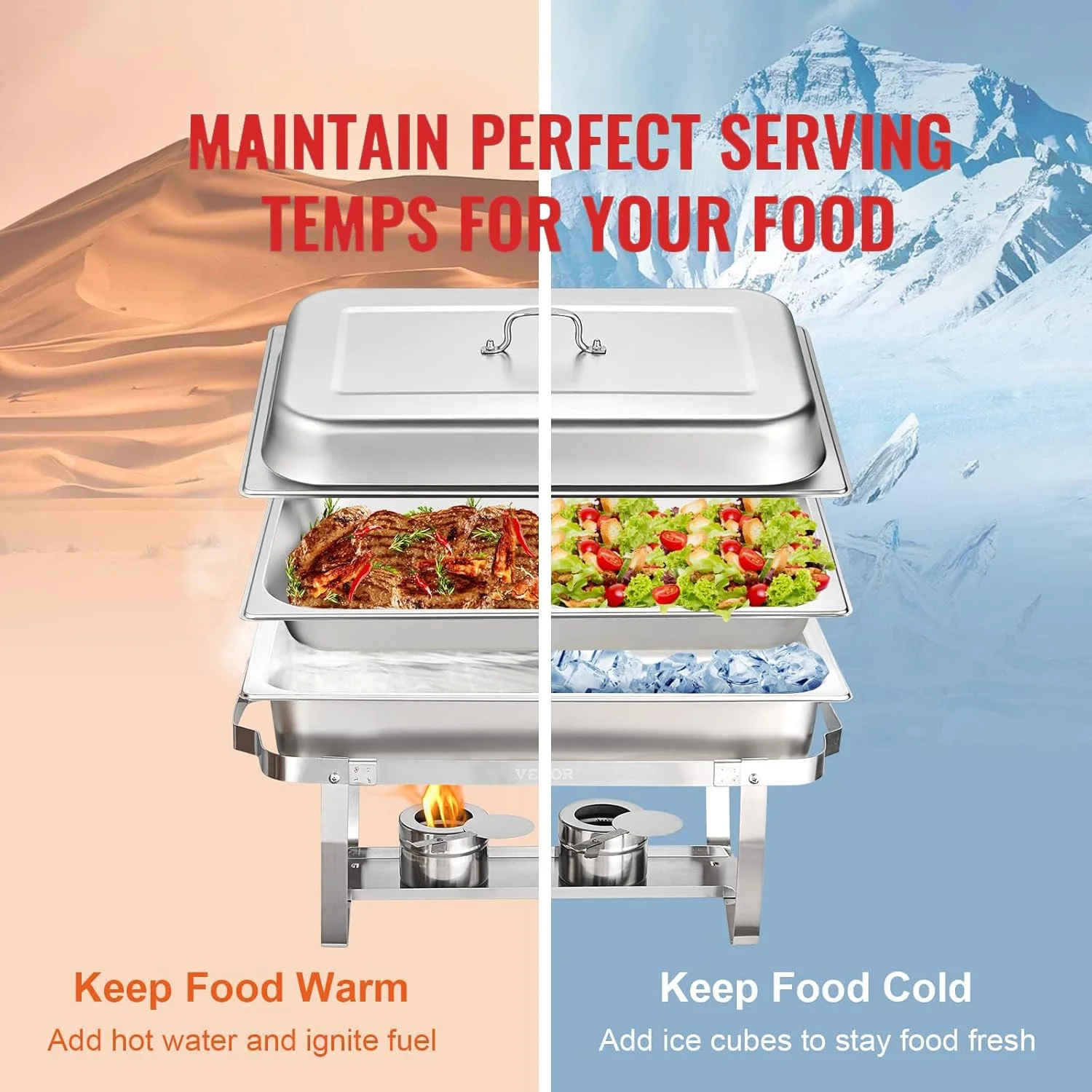 ست گرم نگهدارنده غذا، ظرف گرم کننده غذا 11 لیتری، گرم کننده استیل غذا با ظروف غذا، نگهدارنده سوخت، درب و پایه تاشو، مناسب برای پذیرایی، بوفه و جشن عروسی (دو خانه) ست گرم نگهدارنده غذا، ظرف گرم کننده غذا 11 لیتری، گرم کننده استیل غذا با ظروف غذا، نگهدارنده سوخت، درب و پایه تاشو، مناسب برای پذیرایی، بوفه و جشن عروسی (دو خانه)