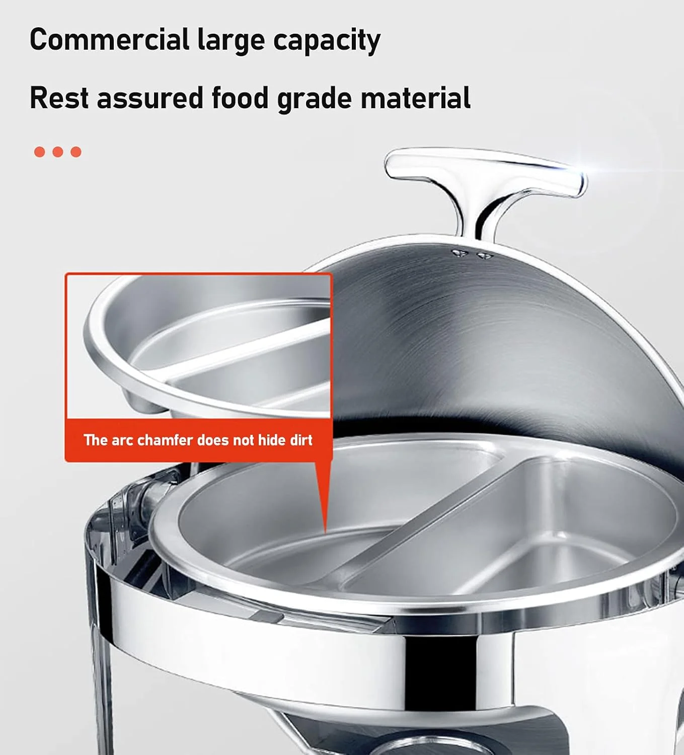 گرمکن غذا استیل ضد زنگ گرد، ست گرمکن بوفه، ست استیل گرد با ظرف غذا، ظرف آب و نگهدارنده سوخت، الکل GN1/2 گرمکن غذا استیل ضد زنگ گرد، ست گرمکن بوفه، ست استیل گرد با ظرف غذا، ظرف آب و نگهدارنده سوخت، الکل GN1/2