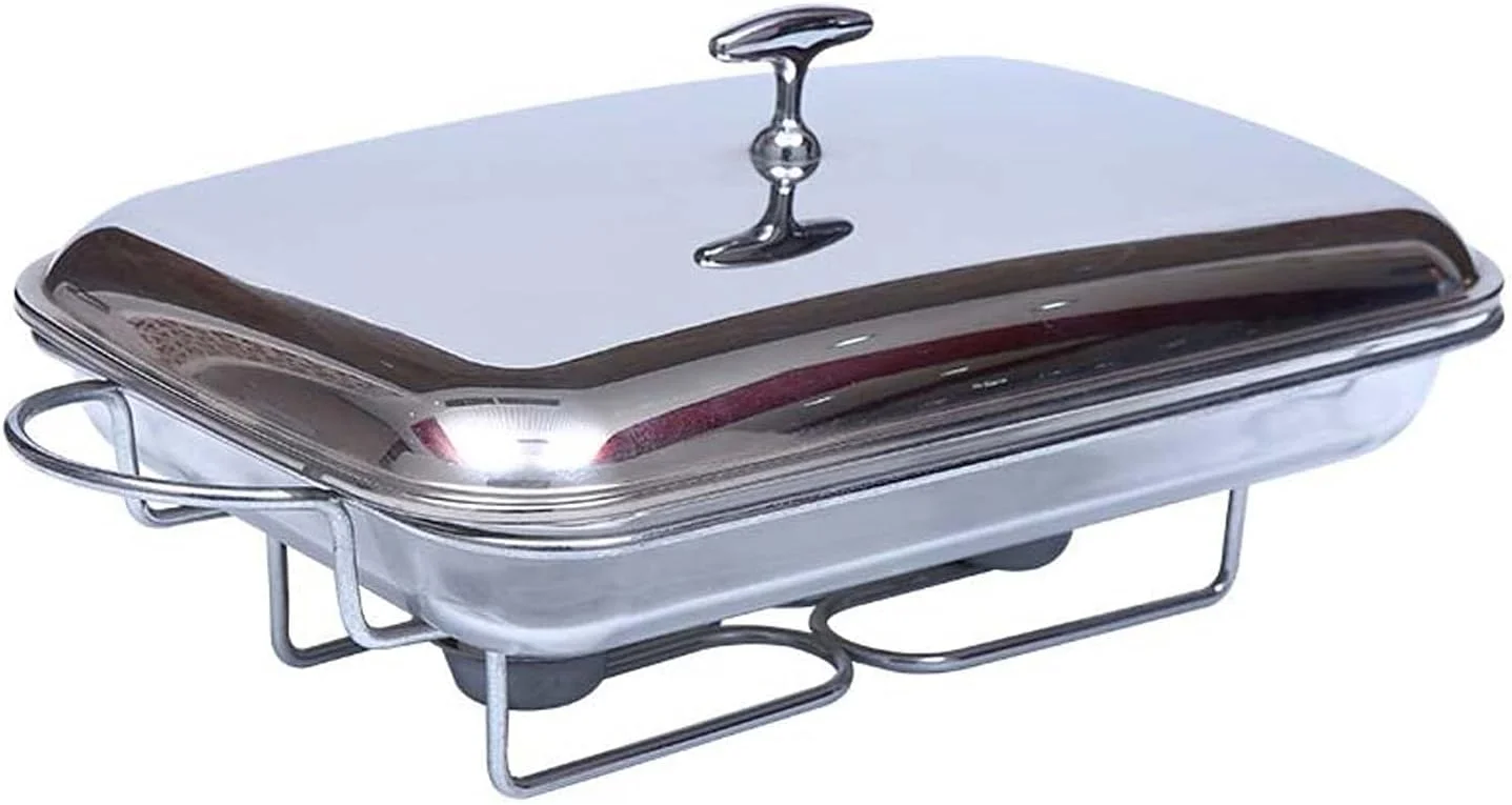 گرمکن غذا مستطیلی استیل ضد زنگ با سینی گرم کننده شیشه ای برای بوفه، پذیرایی، آشپزخانه و مهمانی
