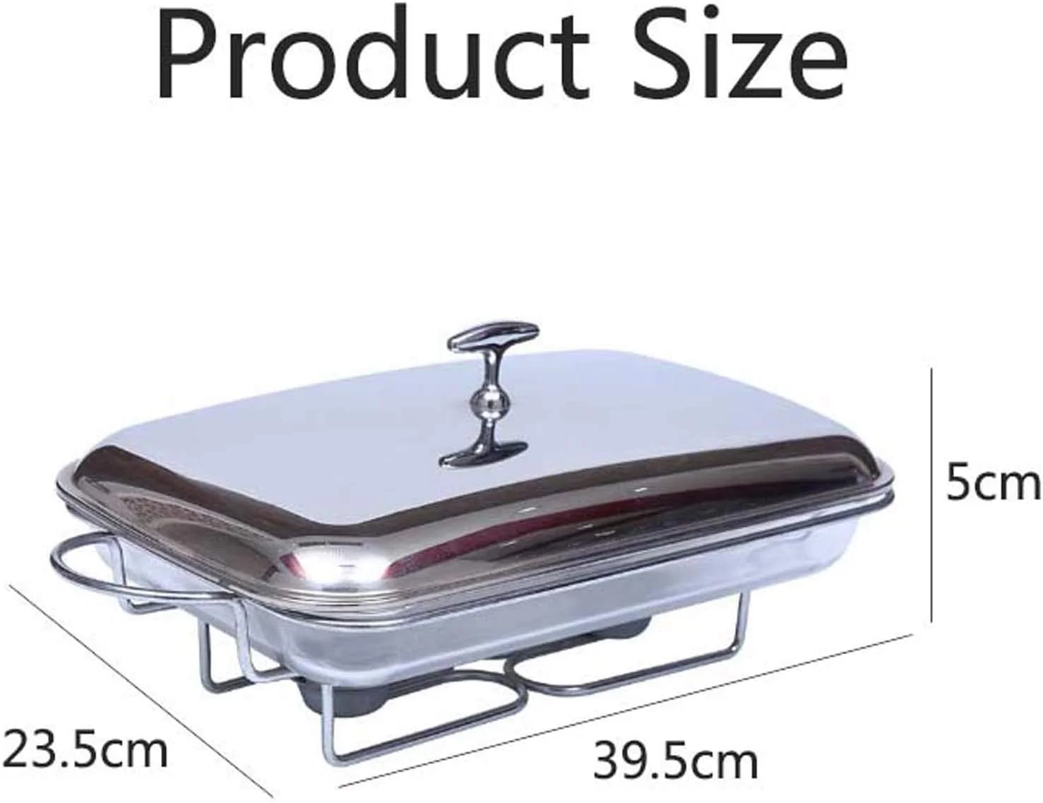گرمکن غذا مستطیلی استیل ضد زنگ با سینی گرم کننده شیشه ای برای بوفه، پذیرایی، آشپزخانه و مهمانی