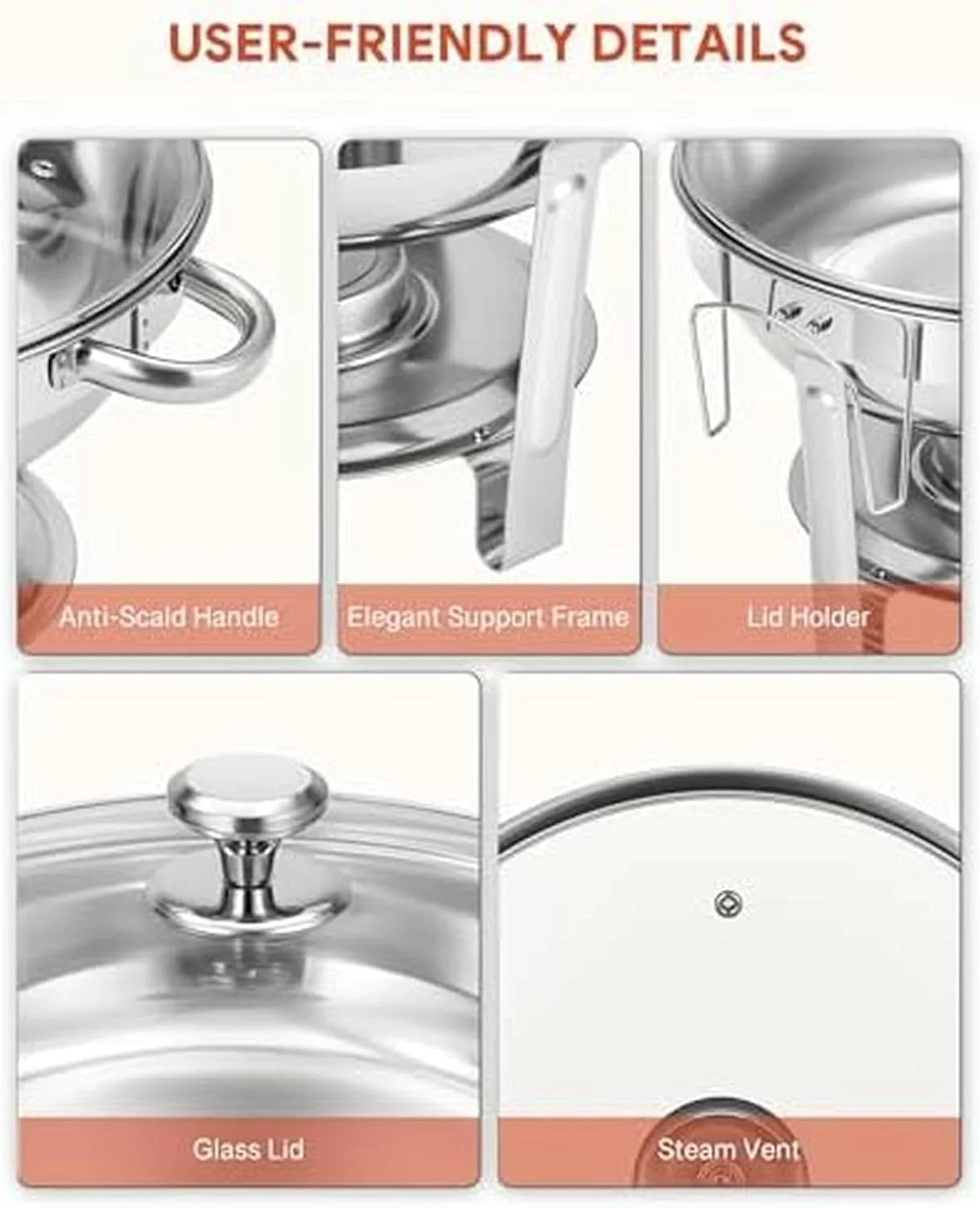 ست گرم نگهدارنده غذا بوفه، شامل 4 عدد ظرف گرم نگهدارنده گرد از جنس استیل ضد زنگ، گرم کننده غذا با درب، ظروف غذا و نگهدارنده سوخت، سینی بوفه 5 لیتری برای مهمانی ها و رستوران ها (4.5 لیتر، 2 عدد) ست گرم نگهدارنده غذا بوفه، شامل 4 عدد ظرف گرم نگهدارنده گرد از جنس استیل ضد زنگ، گرم کننده غذا با درب، ظروف غذا و نگهدارنده سوخت، سینی بوفه 5 لیتری برای مهمانی ها و رستوران ها (4.5 لیتر، 2 عدد)