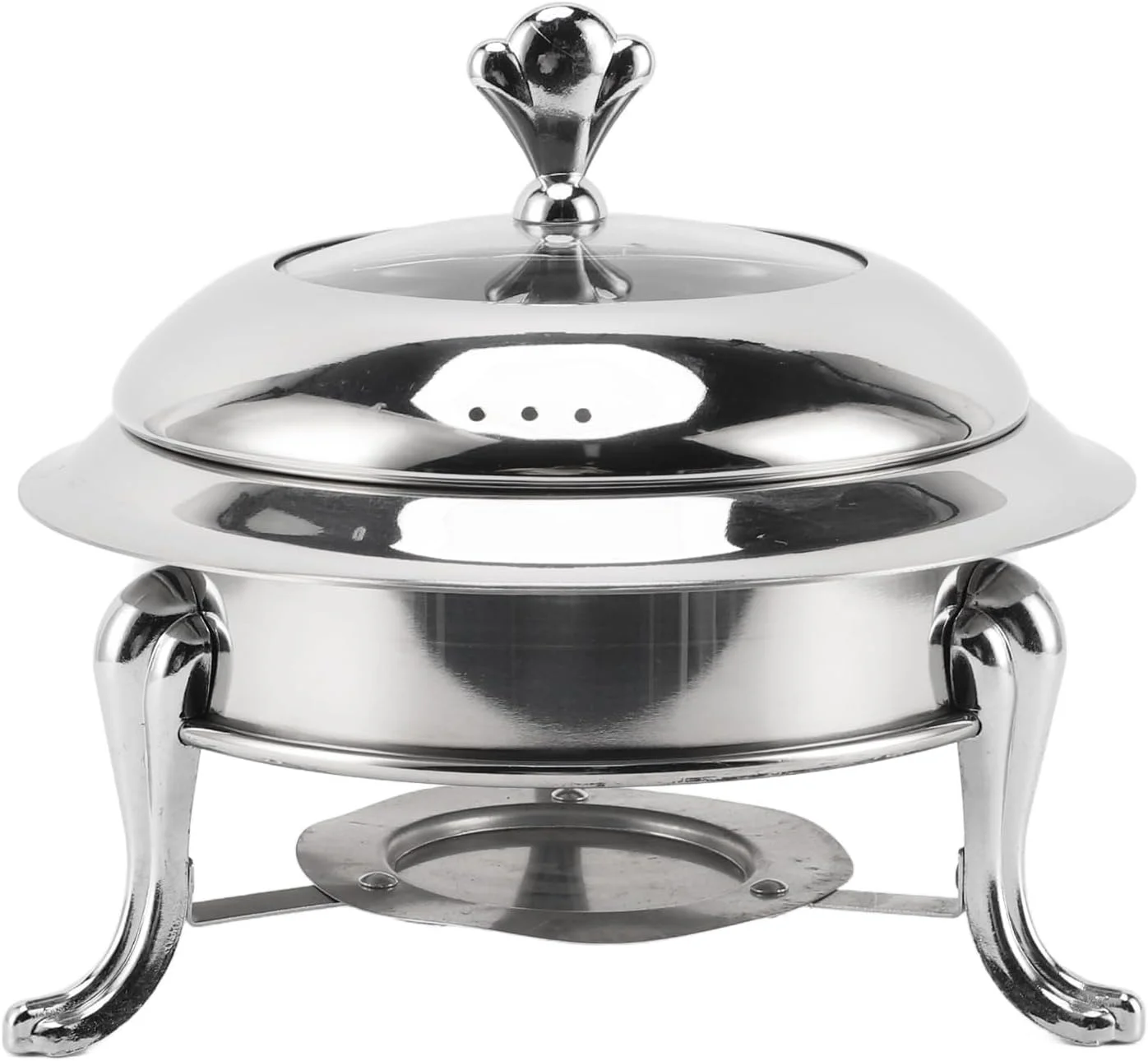 ظروف گرم نگهدارنده غذا برای بوفه، ظروف گرم کننده برای پذیرایی، ست بوفه ظرف گرم کننده گرد استیل ضد زنگ با درب، ست های گرم کننده غذا، گرم کننده و سرو کننده بوفه برای مهمانی