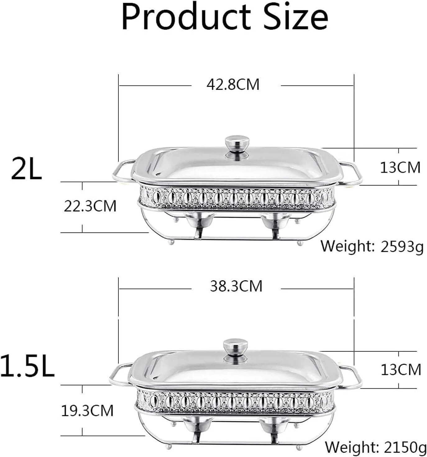 گرمکن غذا مستطیلی استیل ضد زنگ با درب استیل و ظرف گرم کننده شیشه ای مقاوم در برابر فر (نقره ای 2 لیتر) گرمکن غذا مستطیلی استیل ضد زنگ با درب استیل و ظرف گرم کننده شیشه ای مقاوم در برابر فر (نقره ای 2 لیتر)