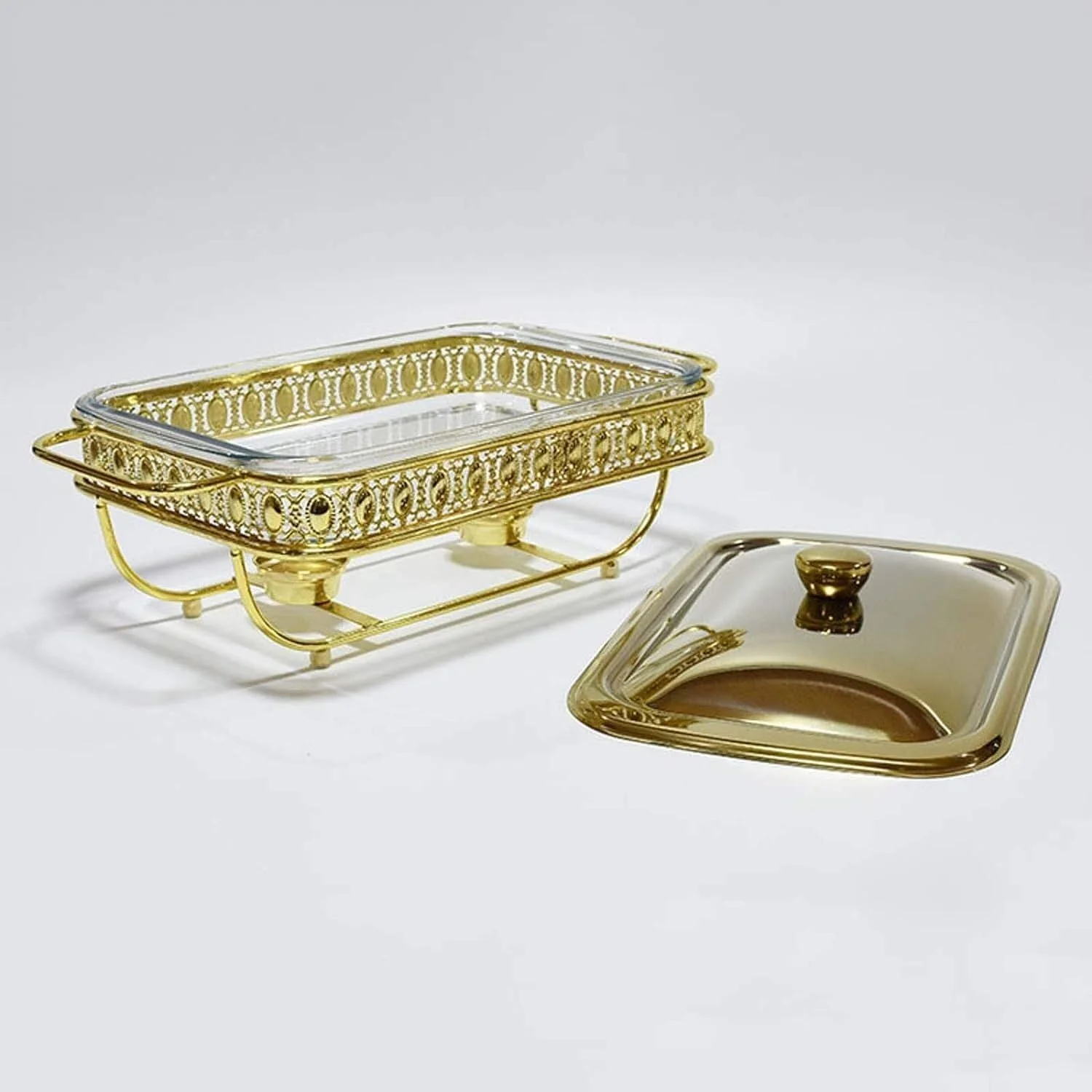 گرمکن غذا مستطیلی استیل ضد زنگ با درب استیل و ظرف گرم کننده شیشه ای مقاوم در برابر فر (نقره ای 2 لیتر) گرمکن غذا مستطیلی استیل ضد زنگ با درب استیل و ظرف گرم کننده شیشه ای مقاوم در برابر فر (نقره ای 2 لیتر)