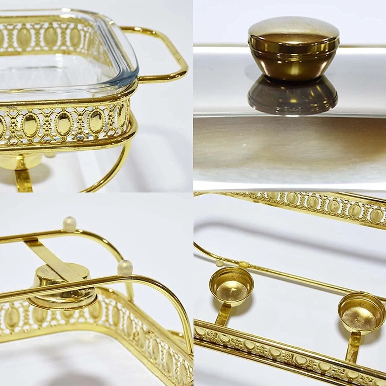 گرمکن غذا مستطیلی استیل ضد زنگ با درب استیل و ظرف گرم کننده شیشه ای مقاوم در برابر فر (نقره ای 2 لیتر) گرمکن غذا مستطیلی استیل ضد زنگ با درب استیل و ظرف گرم کننده شیشه ای مقاوم در برابر فر (نقره ای 2 لیتر)