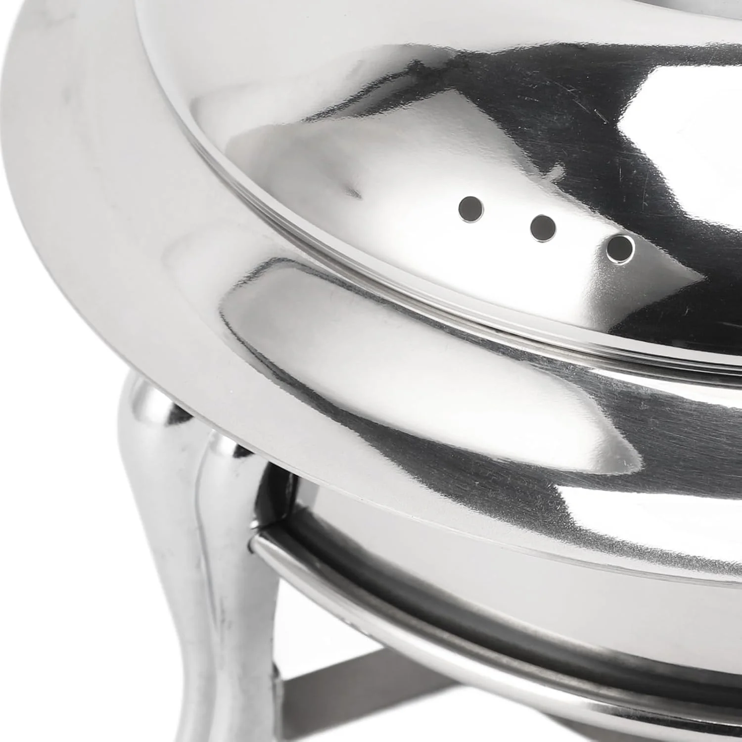 ظروف گرم نگهدارنده غذا برای بوفه، ظروف گرم کننده برای پذیرایی، ست بوفه ظرف گرم کننده گرد استیل ضد زنگ با درب، ست های گرم کننده غذا، گرم کننده و سرو کننده بوفه برای مهمانی