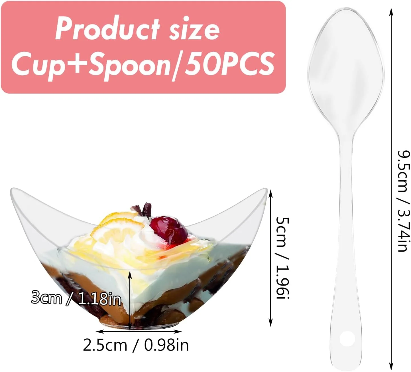 کاسه دسر کوچک Catime، شامل 50 عدد کاسه دسر مربع شکل به همراه قاشق، پلاستیکی، 60 میلی لیتر، 75 میلی لیتر، کاسه دسر DIY، کاسه سرو قابل استفاده مجدد، مناسب برای دسر، فنجان دسر، شفاف، مناسب برای پودینگ، موس، بستنی (A) کاسه دسر کوچک Catime، شامل 50 عدد کاسه دسر مربع شکل به همراه قاشق، پلاستیکی، 60 میلی لیتر، 75 میلی لیتر، کاسه دسر DIY، کاسه سرو قابل استفاده مجدد، مناسب برای دسر، فنجان دسر، شفاف، مناسب برای پودینگ، موس، بستنی (A)