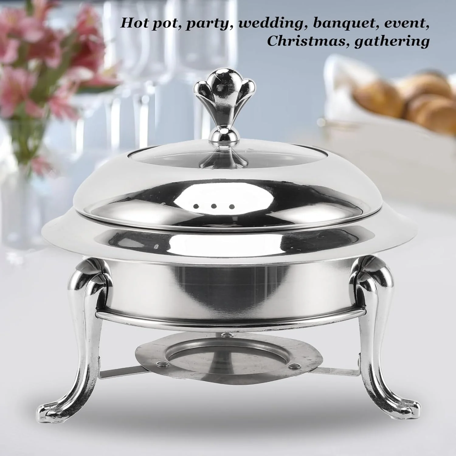 گرمکن بوفه گرد BusoTh، استیل ضد زنگ، گرمایش سوختی، سرور پذیرایی قابل حمل برای ضیافت عروسی، ست بوفه ظرف گرمکن 5 کوارت با درب، ایده آل برای مهمانی ها، رویدادها، کمپینگ، شام گرمکن بوفه گرد BusoTh، استیل ضد زنگ، گرمایش سوختی، سرور پذیرایی قابل حمل برای ضیافت عروسی، ست بوفه ظرف گرمکن 5 کوارت با درب، ایده آل برای مهمانی ها، رویدادها، کمپینگ، شام